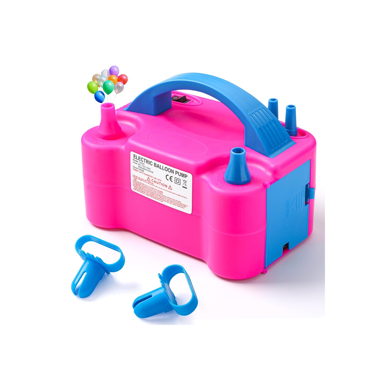 Pompe à ballon électrique portative à deux buses 600&nbsp;W Pompe à ballon électrique pour décoration de fête d'enfants