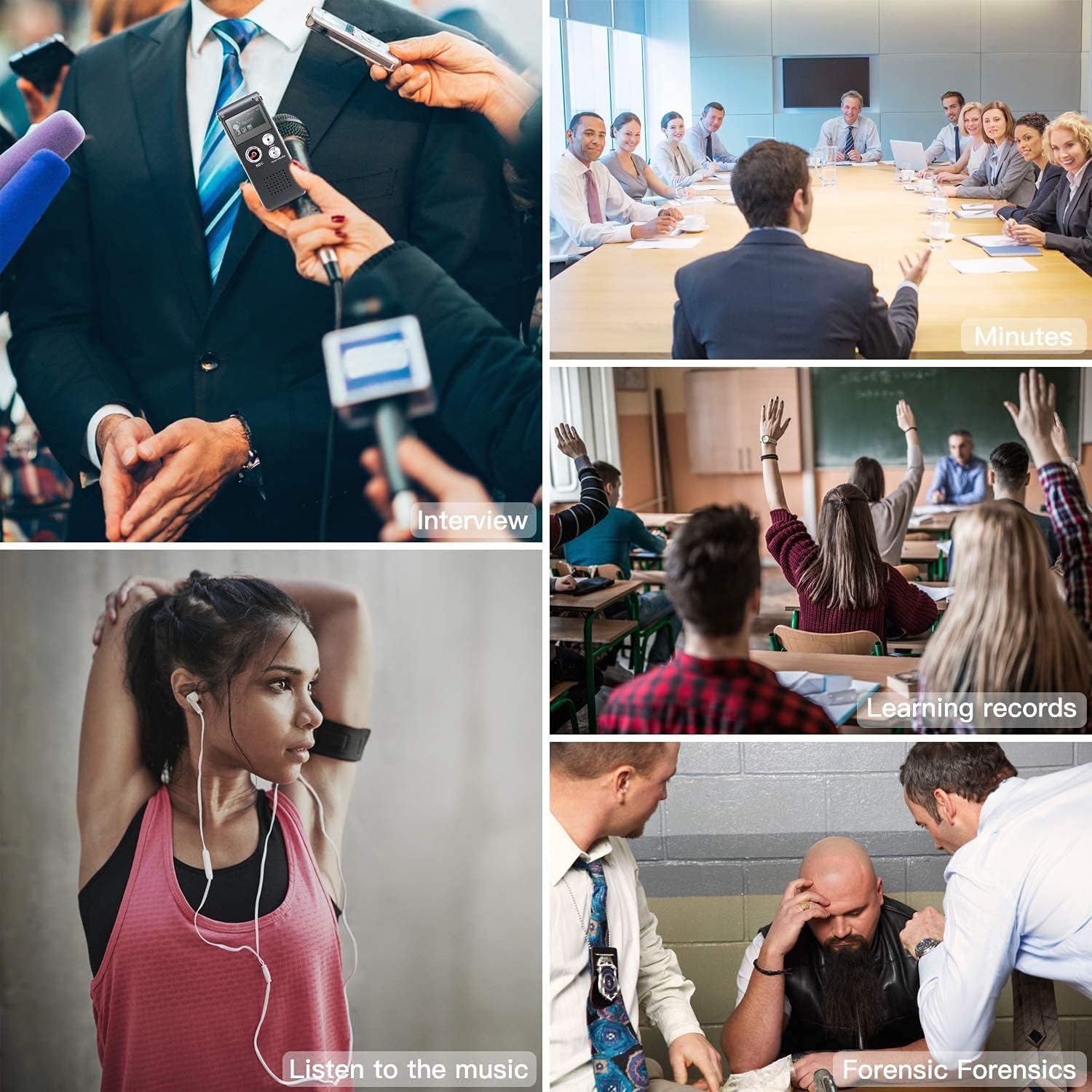 Enregistreur numérique portatif activé par la voix : lecteur MP3, chargement USB, longue autonomie, léger et portatif, peut enregistrer