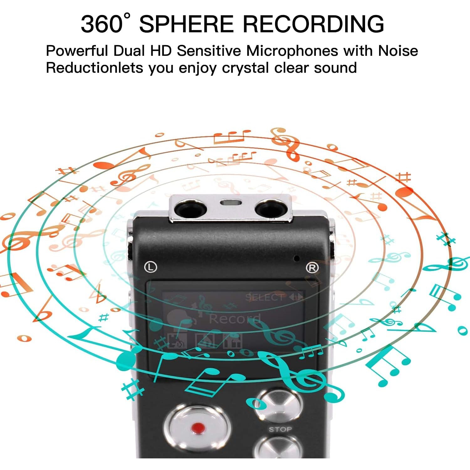 Enregistreur numérique portatif activé par la voix : lecteur MP3, chargement USB, longue autonomie, léger et portatif, peut enregistrer