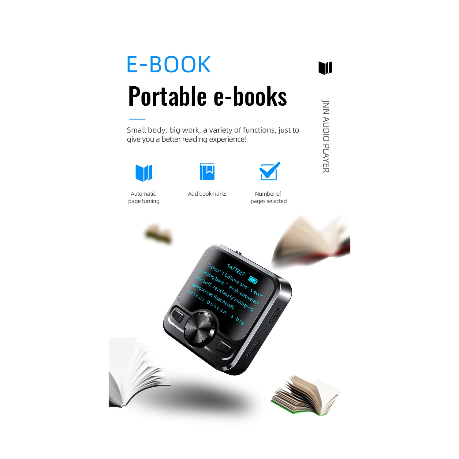 Lecteur MP3/MP4 Bluetooth – Écran couleur de 1,2 po, enregistreur vocal, longue autonomie, lecteur de musique, radio FM, Prise en charge audio