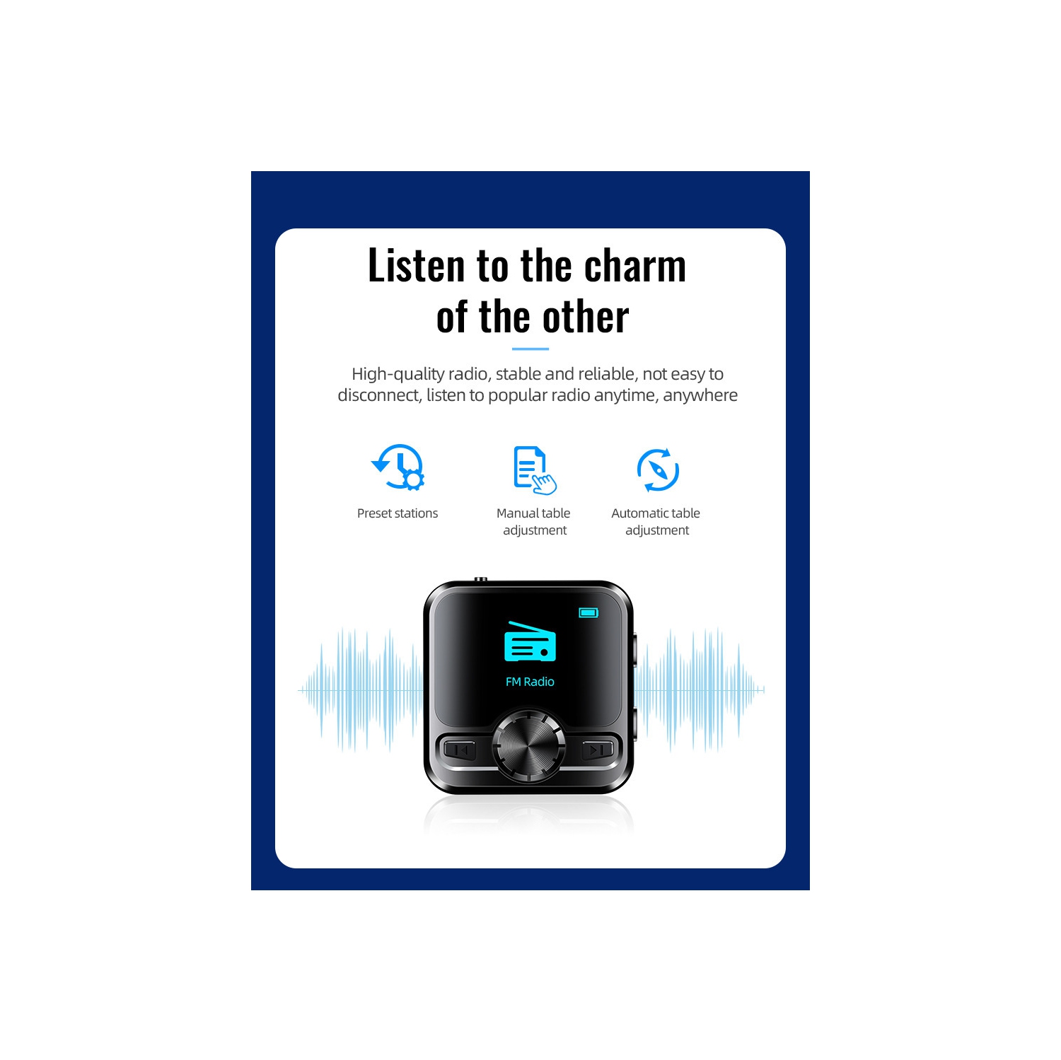 Lecteur MP3/MP4 Bluetooth – Écran couleur de 1,2 po, enregistreur vocal, longue autonomie, lecteur de musique, radio FM, Prise en charge audio