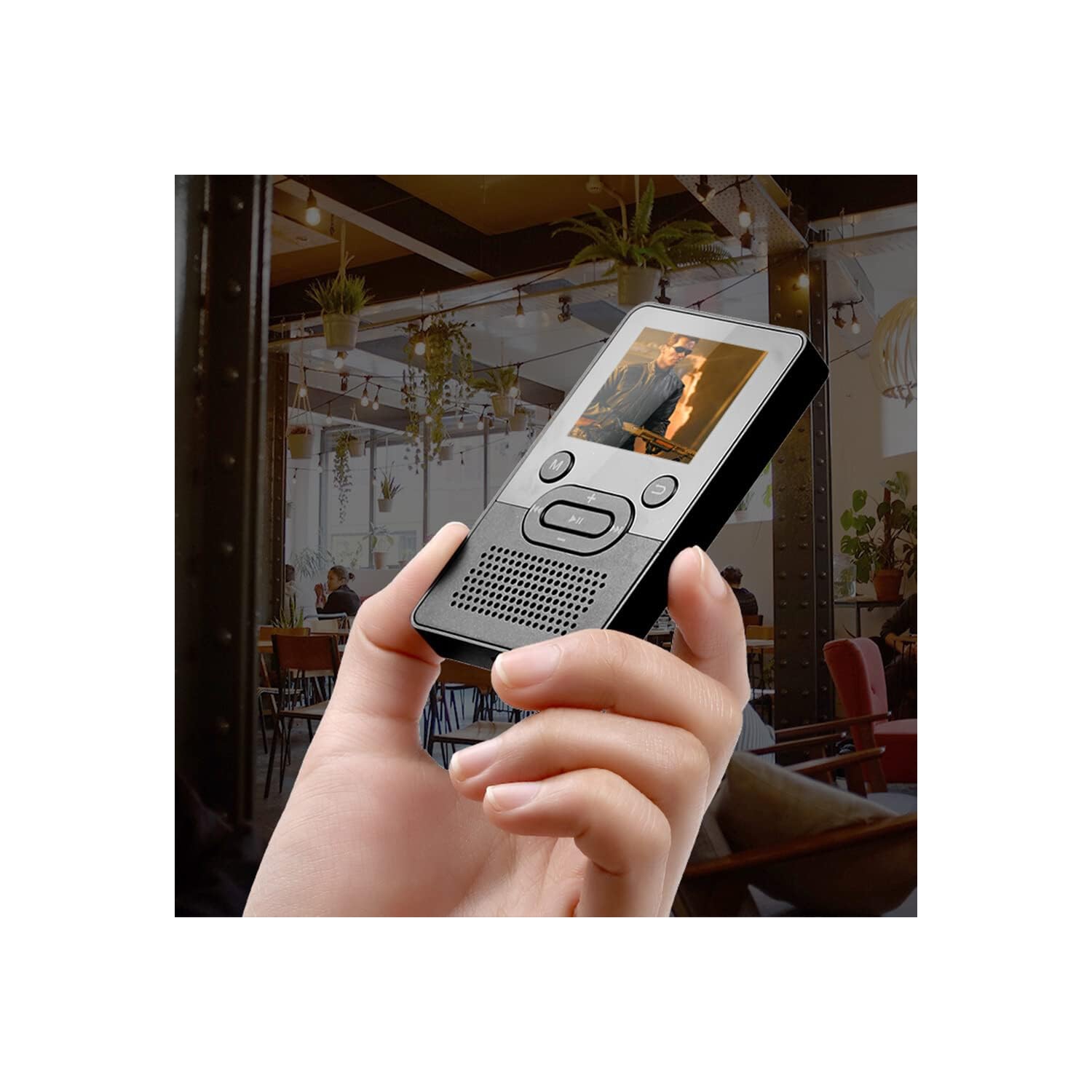 Lecteur MP3/MP4 Bluetooth noir, écran de 1,8 po, batterie 250 mAh, batterie longue durée, léger et portatif - prend en charge plusieurs