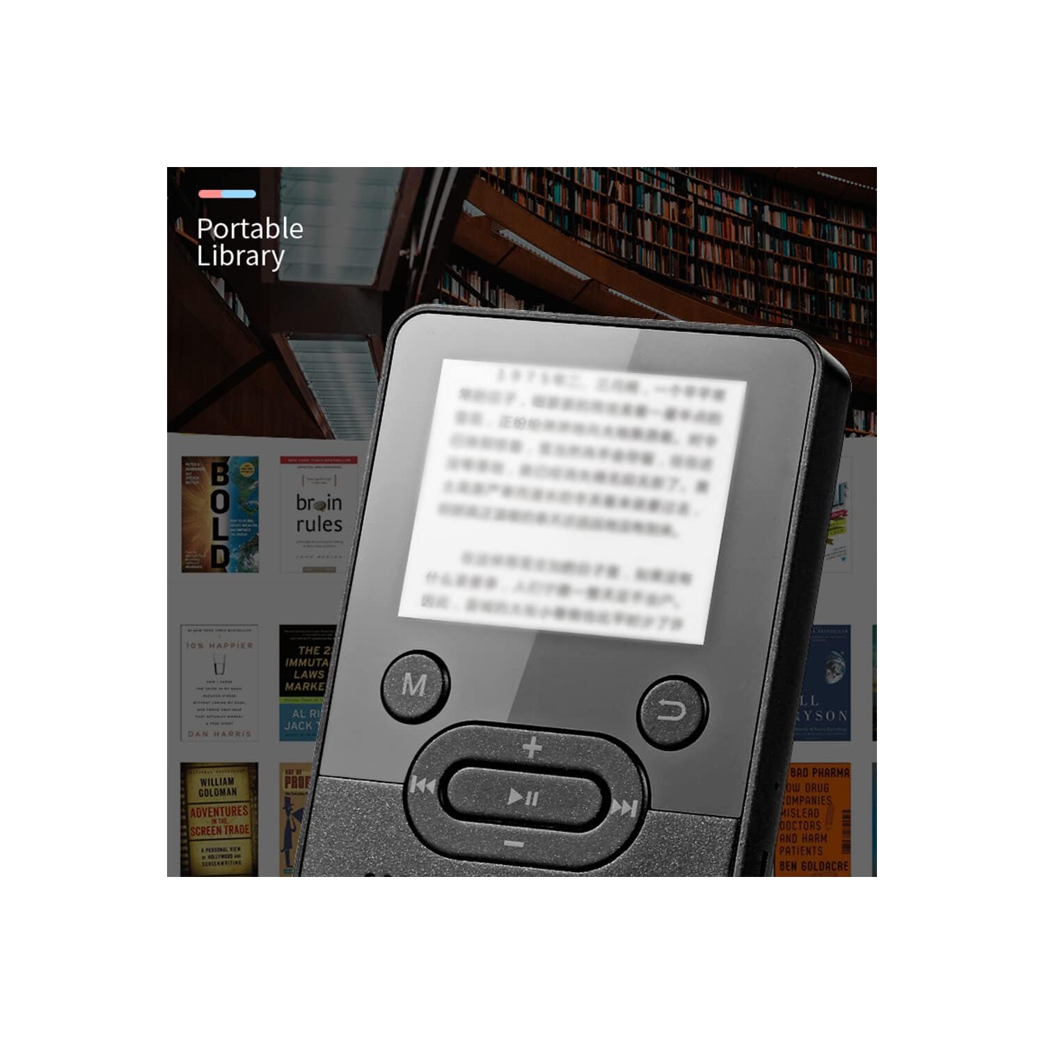 Lecteur MP3/MP4 Bluetooth noir, écran de 1,8 po, batterie 250 mAh, batterie longue durée, léger et portatif - prend en charge plusieurs