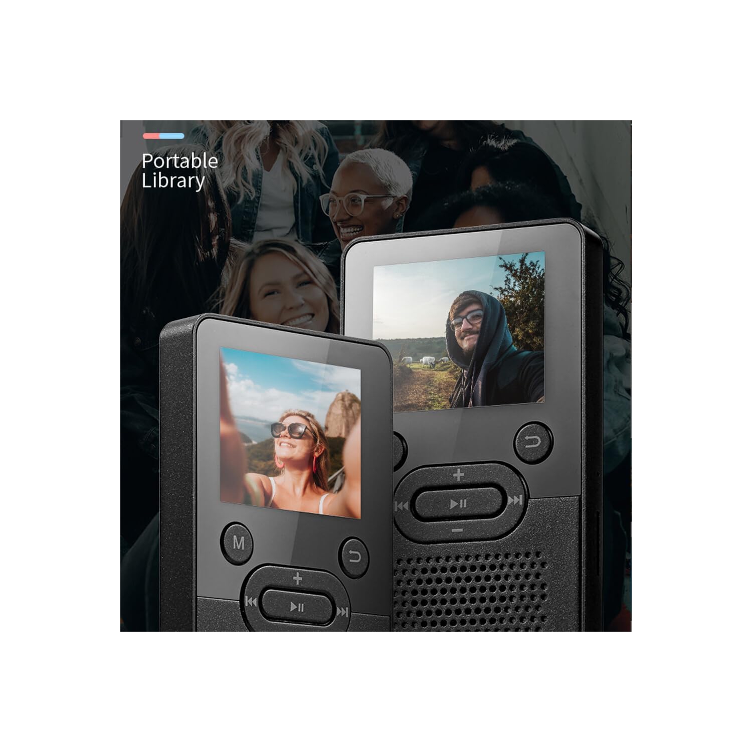 Lecteur MP3/MP4 Bluetooth noir, écran de 1,8 po, batterie 250 mAh, batterie longue durée, léger et portatif - prend en charge plusieurs