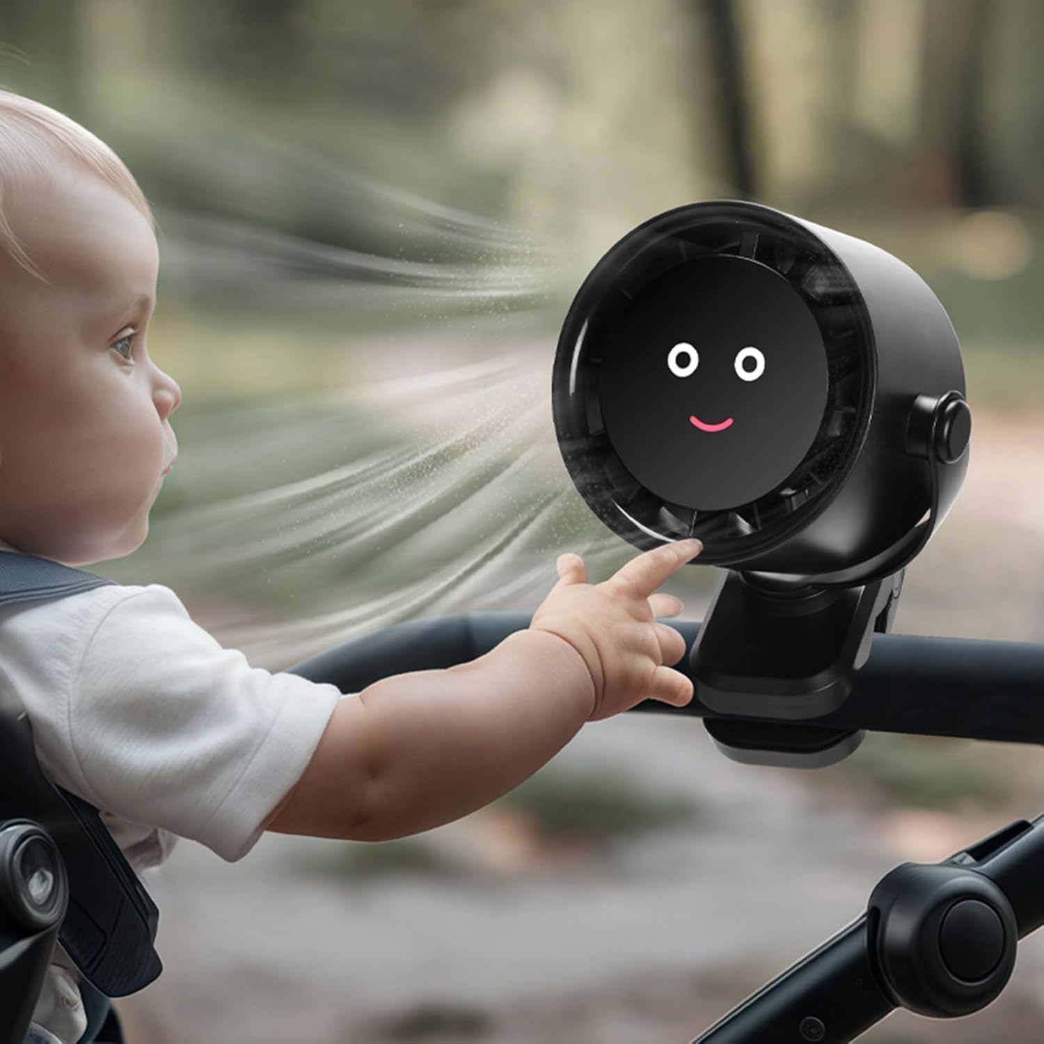 4000&nbsp;mAh – Ventilateur à pince rechargeable avec moteur sans balais, 5 réglages de vitesse, rotation à 720°, 36&nbsp;dB ultra-silencieux –