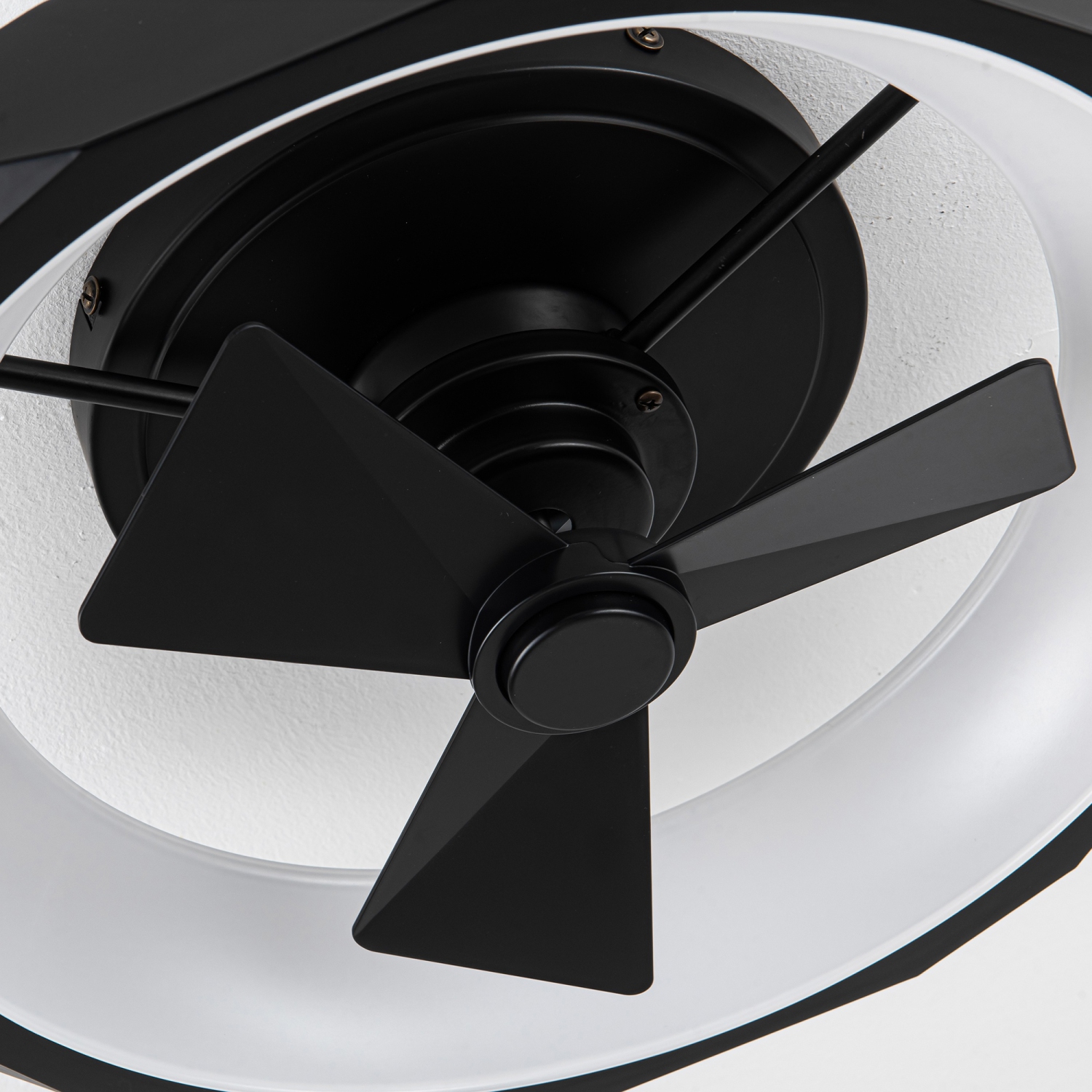 Parrot Uncle 19" Black Modern Low Profile Semi-Flush Mount Ceiling Fan with Light and Remote Control