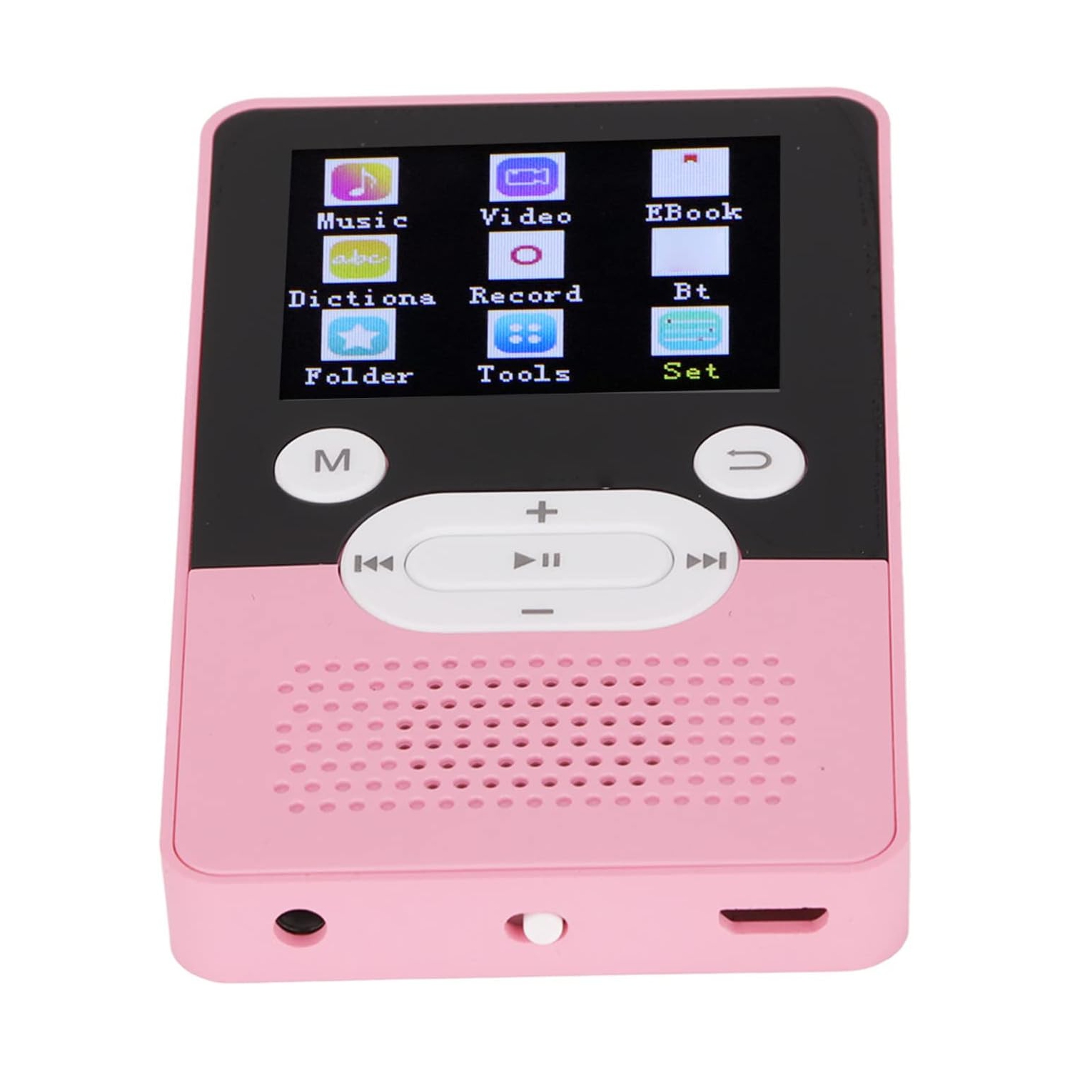 Lecteur MP3/MP4 Bluetooth à 7 boutons, écran de 1,8 po, batterie 250 mAh, batterie longue durée, léger et portatif - prend en charge