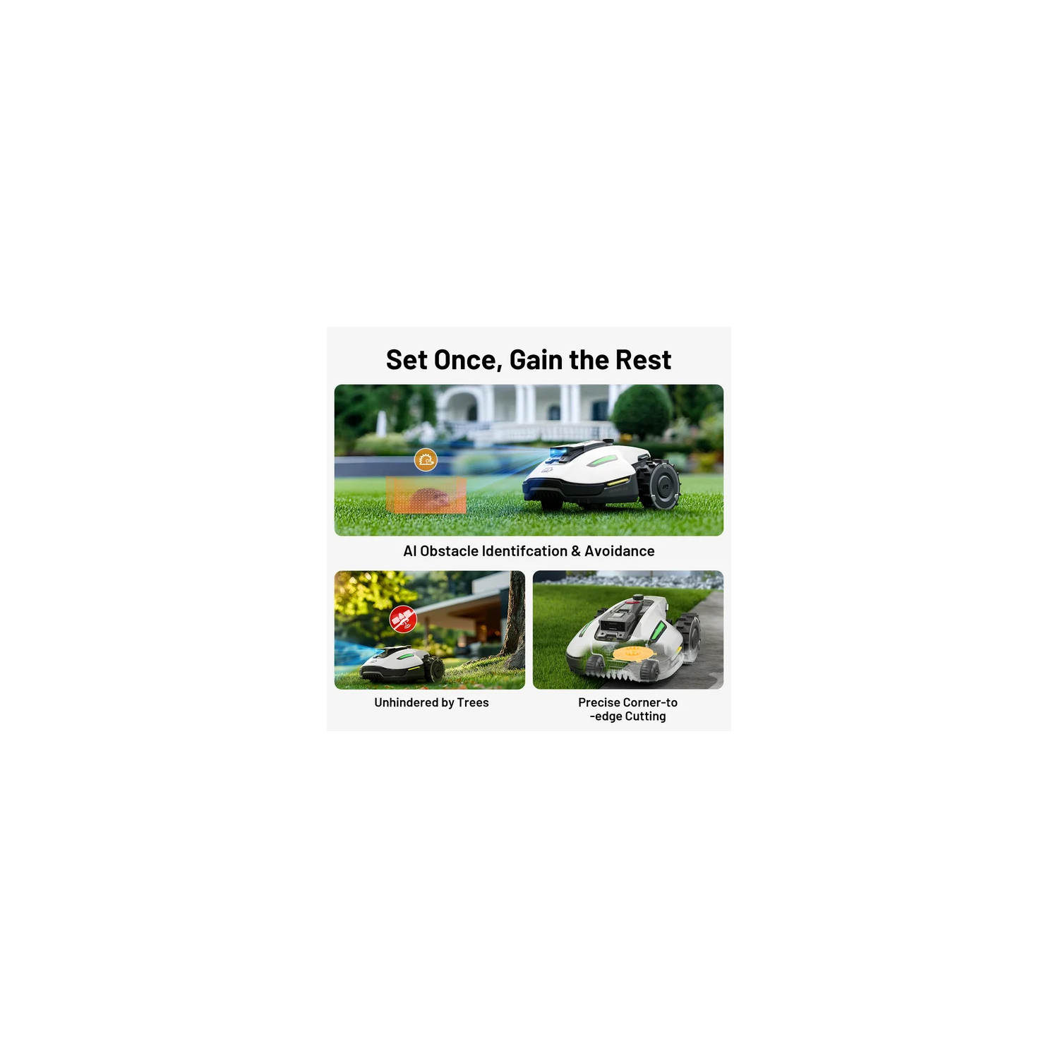 Mammotion YUKA Mini 600 Robot Lawn Mower,Reception 0.15 Max 0.2 Acre, With 4G, Dual Cutting Discs