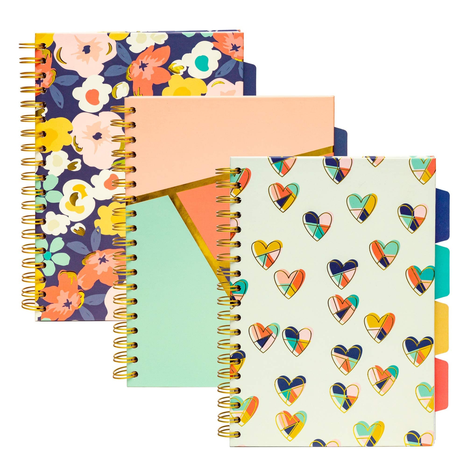 Bloc pukka, Carpe Diem 5, Sujet, Spirale, Tablier, Cahier séparateur, 3, paquet de 10 7&nbsp;po 100 feuilles, multicolore