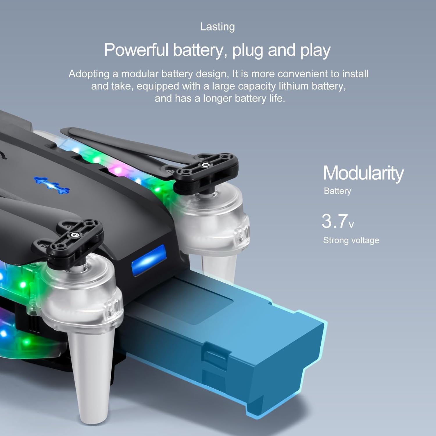 Drone OBEST avec caméra et lumières géniales, quadricoptère pliable à moteur sans balai 1080P, démarrage/atterrissage à une touche, 3D Flips, 2