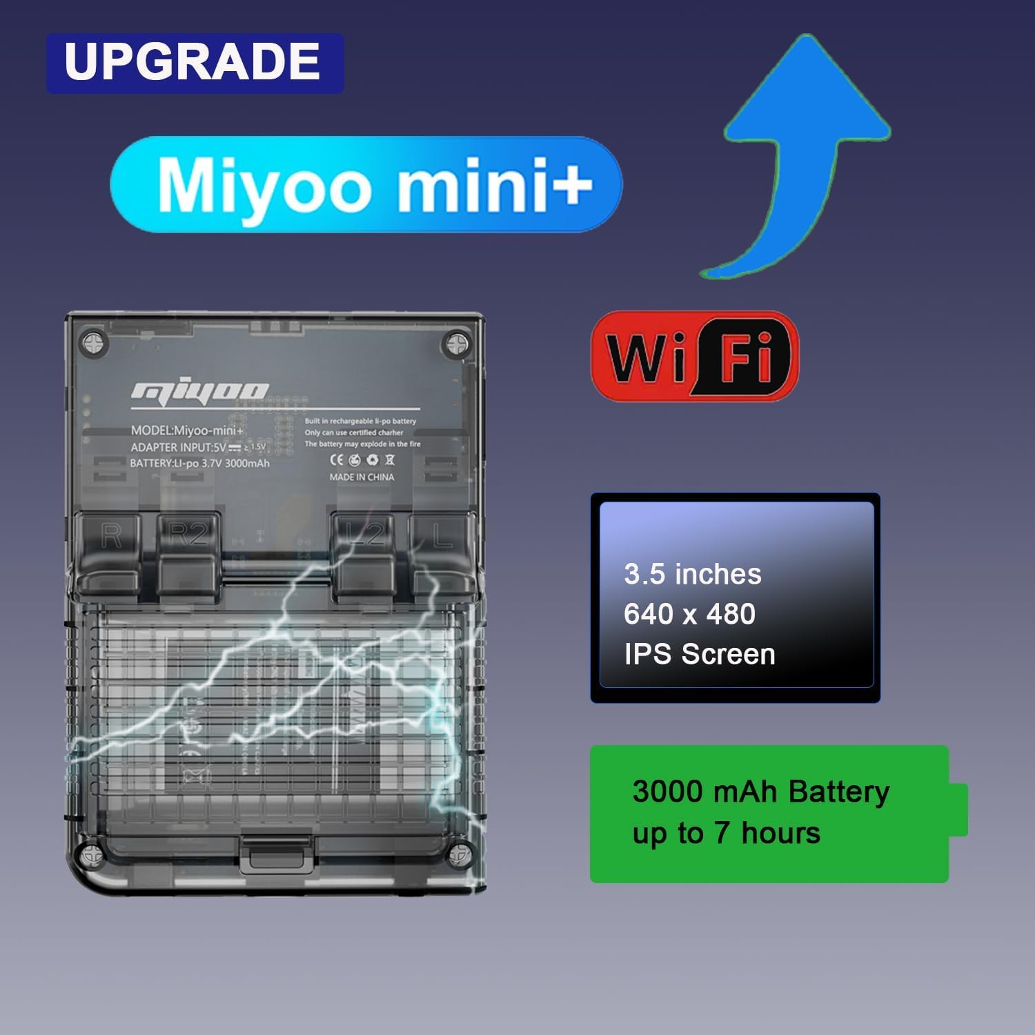 Miyoo Mini Plus Handheld Game Console with Dedicated Storage Case 3.5 Inch Portable Retro Video Games Consoles Built-in