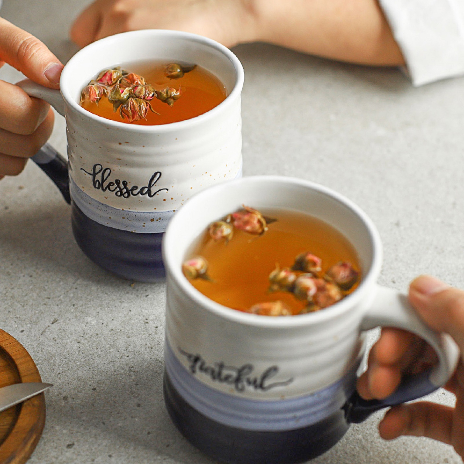 Tasses à café DOWAN 18&nbsp;oz, grandes tasses avec mot Blessed Grace, tasse à café en porcelaine, cadeau de remerciement pour femmes chrétien,