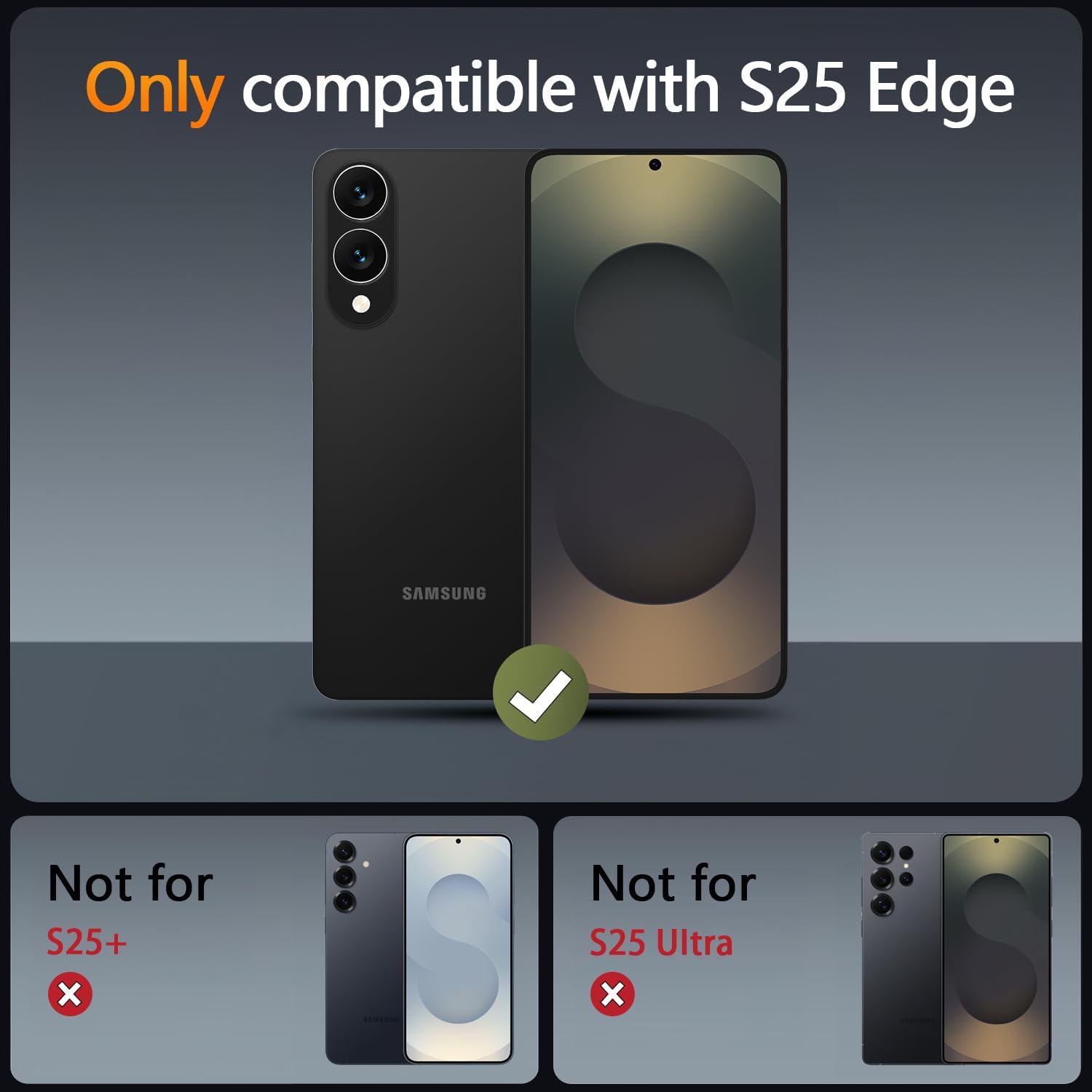 Étui rigide ajusté robuste Dual Layered Comm de XCRS pour Galaxy S25 Edge