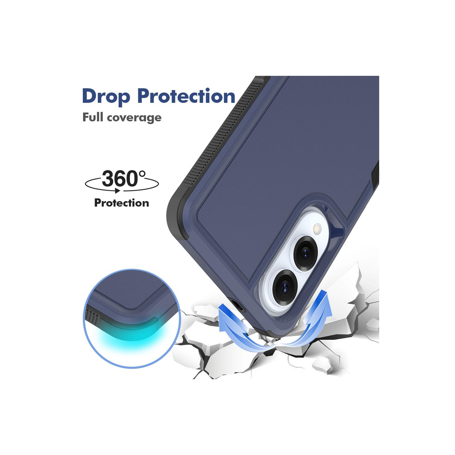 Étui rigide ajusté robuste Dual Layered Comm de XCRS pour Galaxy S25 Edge