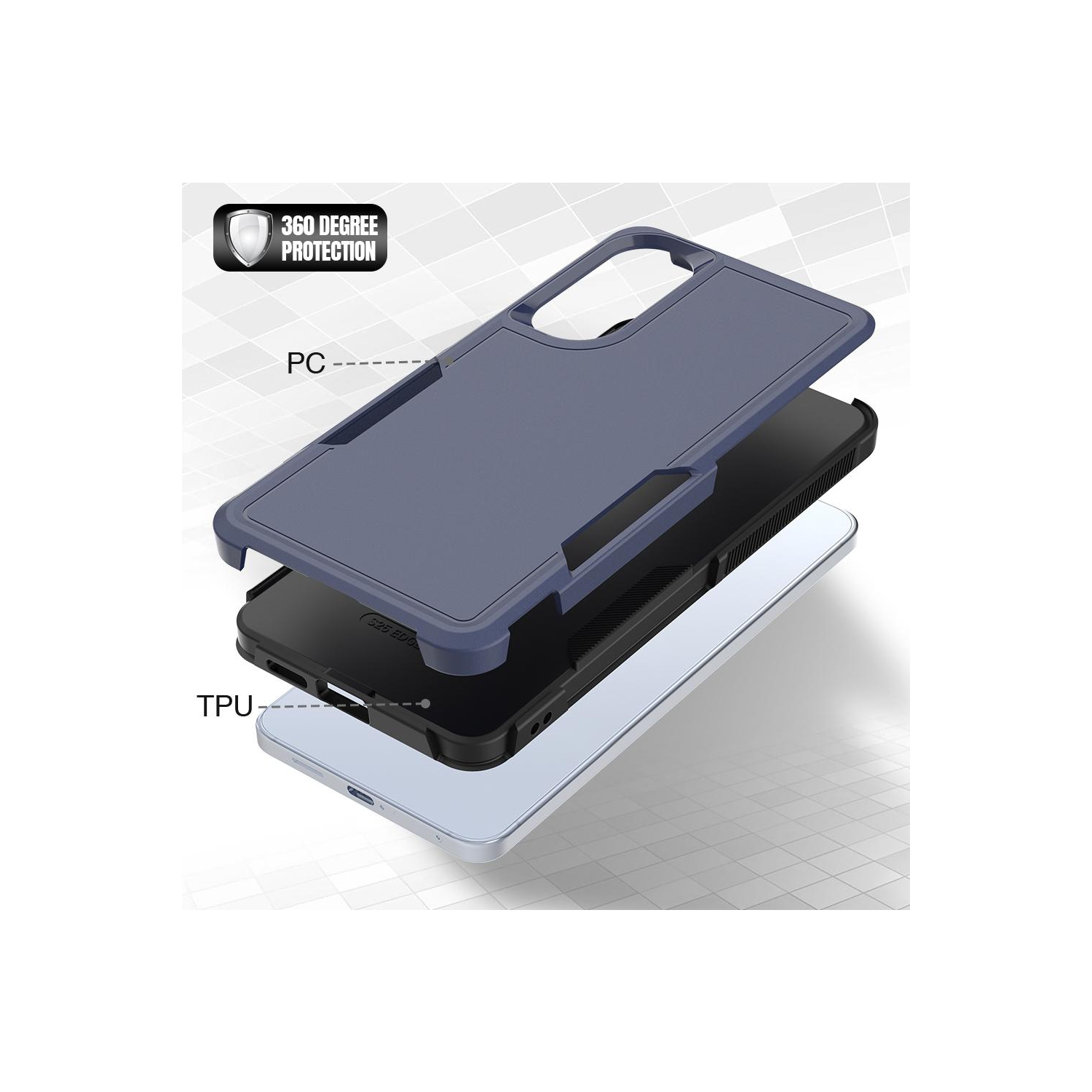 Étui rigide ajusté robuste Dual Layered Comm de XCRS pour Galaxy S25 Edge