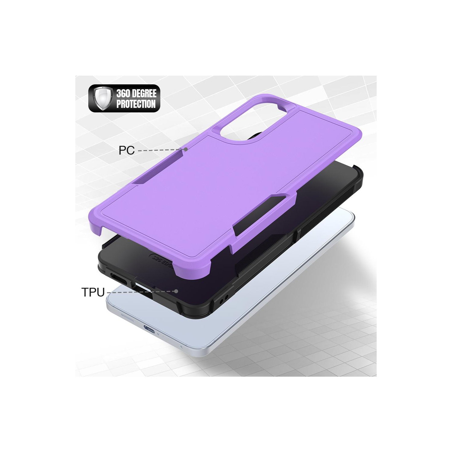 XCRS Dual Layered Comm Rugged Fitted Hardshell Case for Galaxy S25 Edge