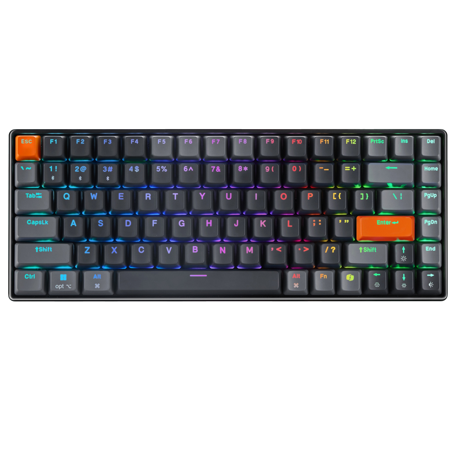 Adesso EasyTouch 1000 RGB Mechanical Keyboard – Wireless/Wired/Bluetooth, QMK/VIA, Hot-Swap Red Switches, USB-C, 84-Key