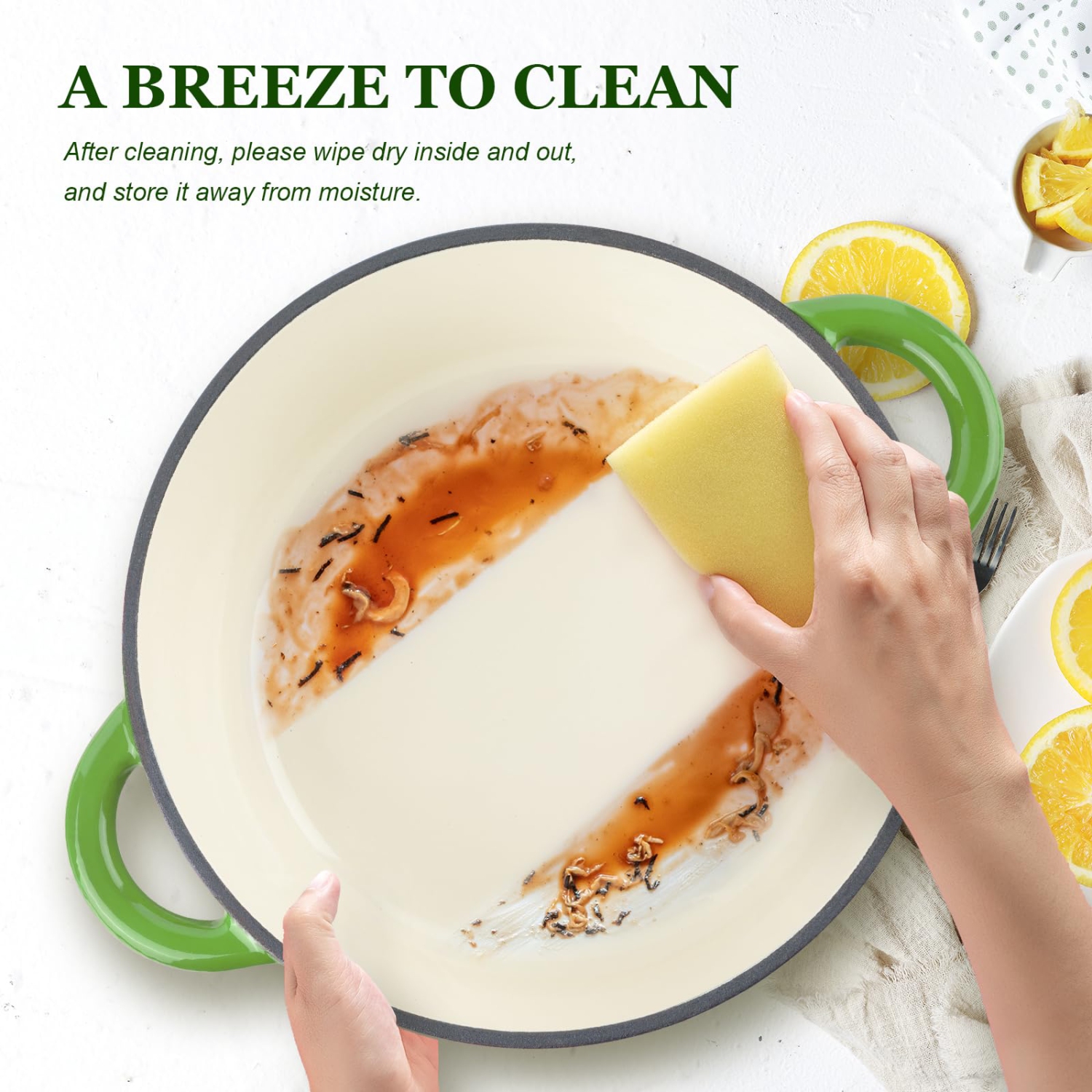 Overmont Enameled Cast Iron Dutch Oven - 7QT Cookware with Cookbook Cotton Heat-resistant Caps - Heavy-Duty Enamel Pot w