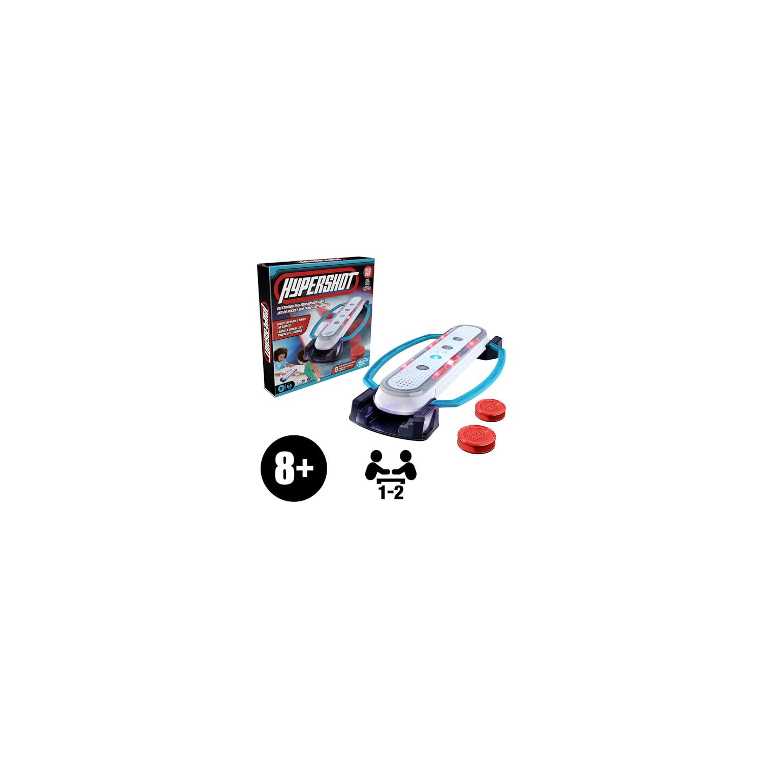Hypershot Electronic Tabletop Hockey Game | 5 Games in 1 | Music, Lights, and Sounds | Ages 8 and Up | for 1 to 2 Player