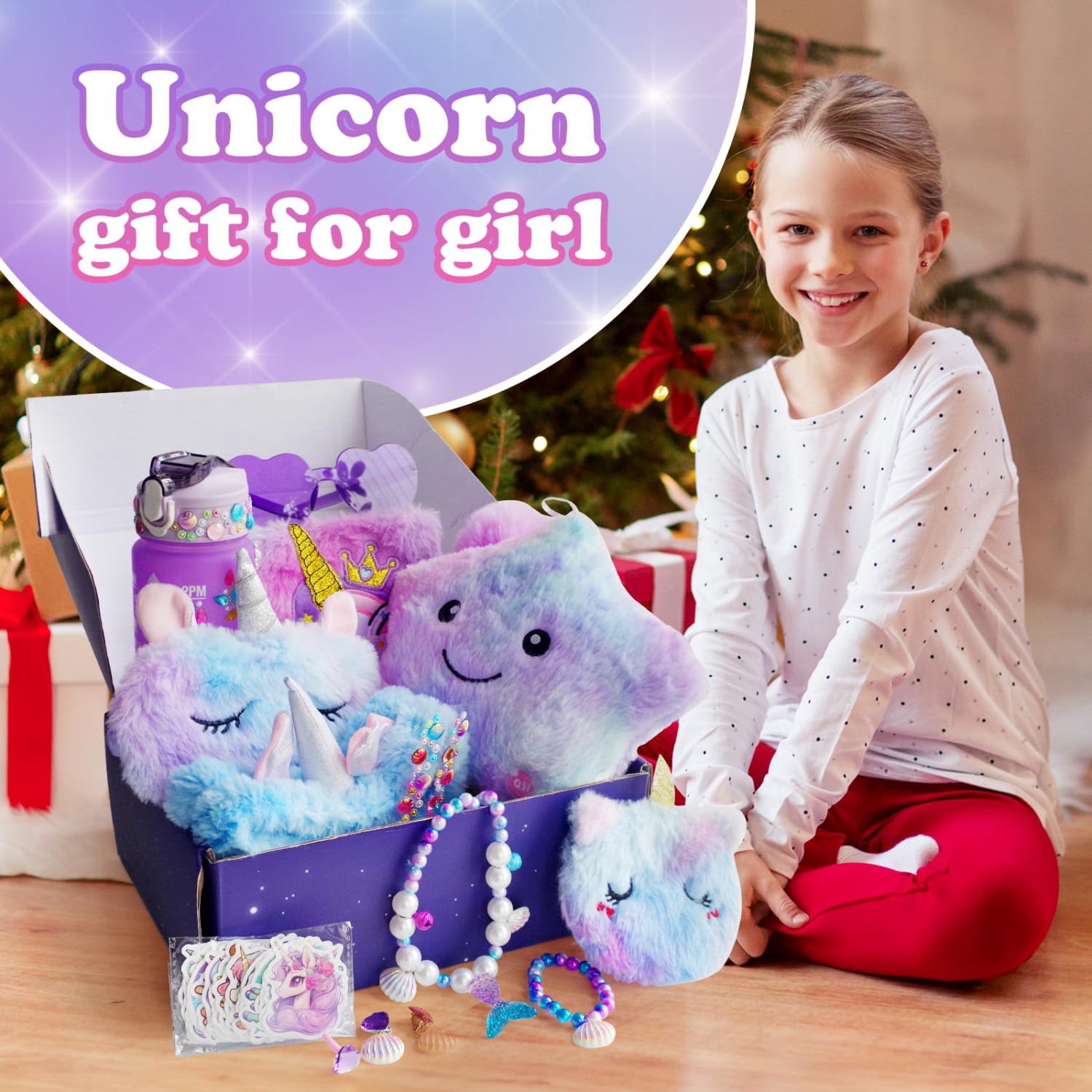 64pcs Unicorn Gifts Toys for Girls Kids Toys 5 6 7 8 9 10+ Years Old Halloween Thanksgiving Christmas Birthday Gifts Box