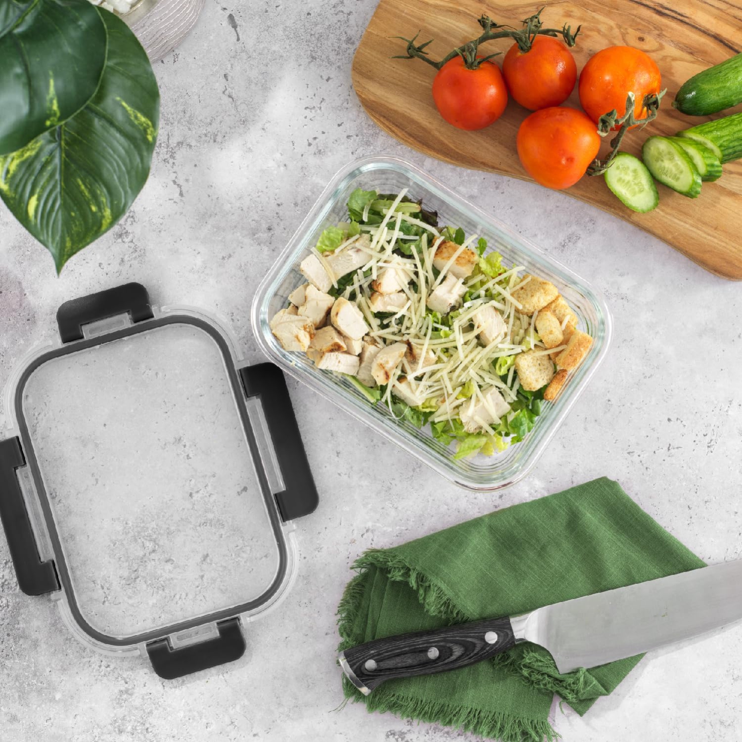 JoyJolt Glass Food Storage Containers with Lids. 5 Pack Glass Meal Prep Containers Reusable 35oz Single Compartment Airt