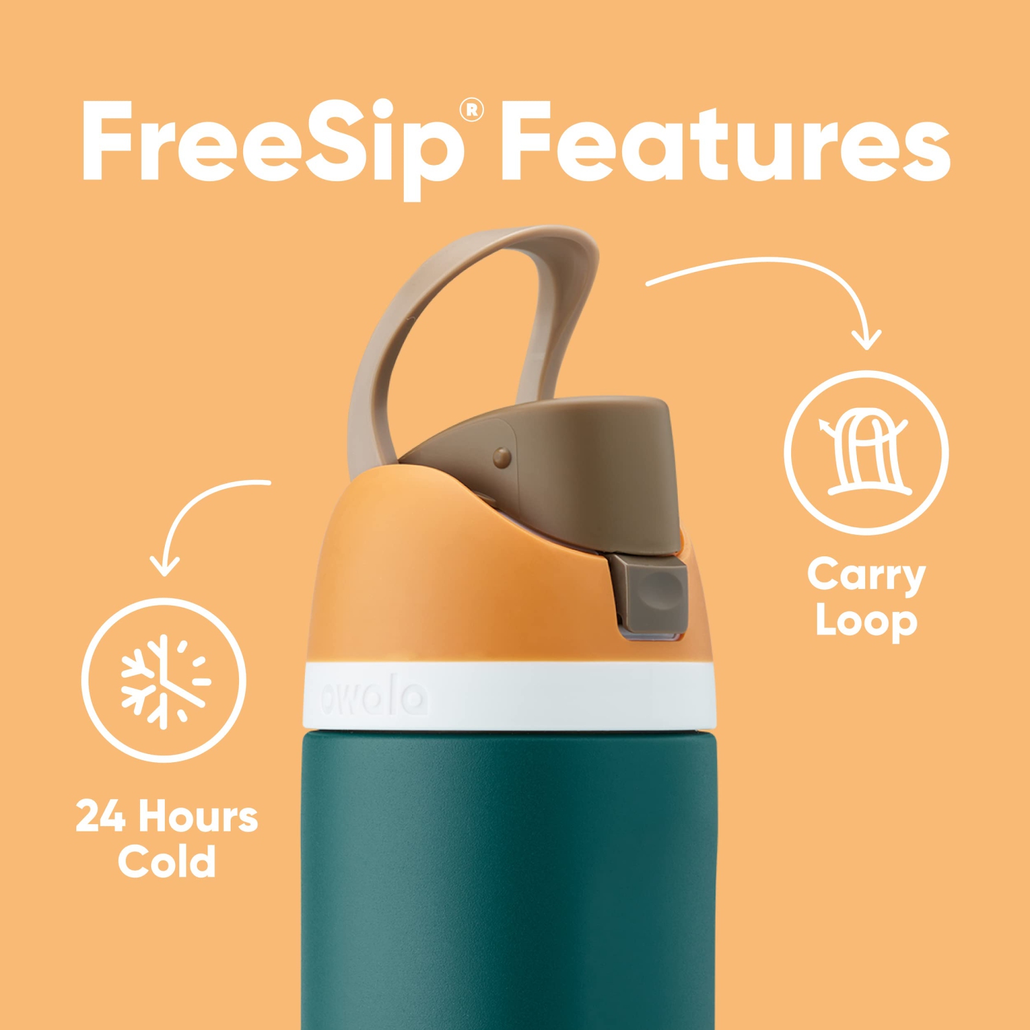 Owala FreeSip Insulated Stainless Steel Water Bottle with Straw, BPA-Free Sports Water Bottle, Great for Travel, 32 Oz,
