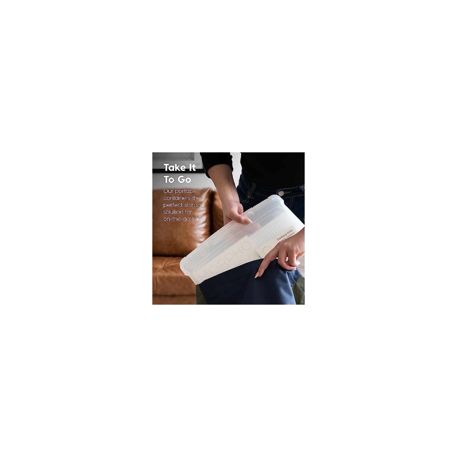 IRIS USA 8.5" x 11" Thick Plastic Portable Project Storage Case with Snap-Tight Closure Latch, 6-Pack, Caddy Container B