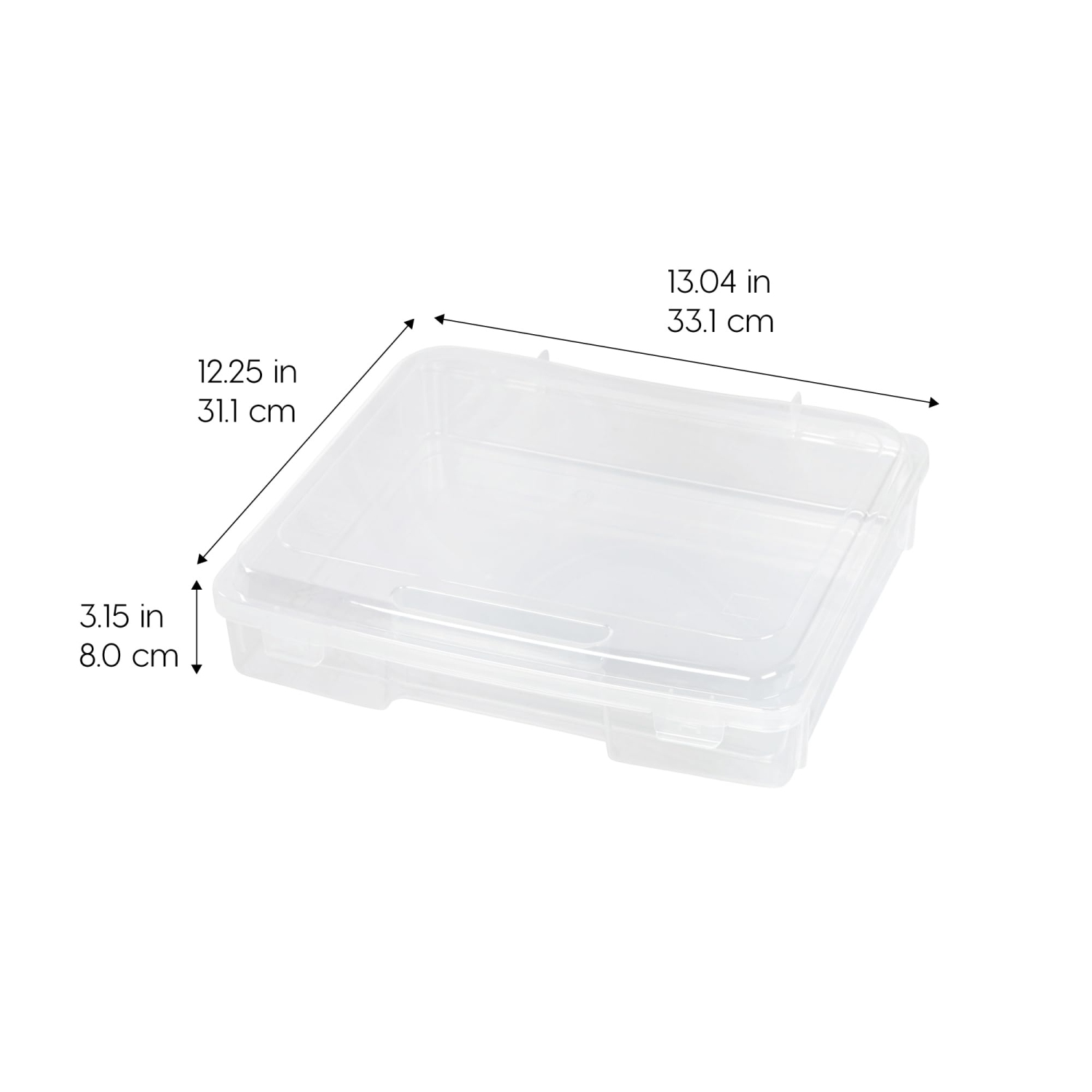 IRIS USA 8.5" x 11" Thick Plastic Portable Project Storage Case with Snap-Tight Closure Latch, 6-Pack, Caddy Container B