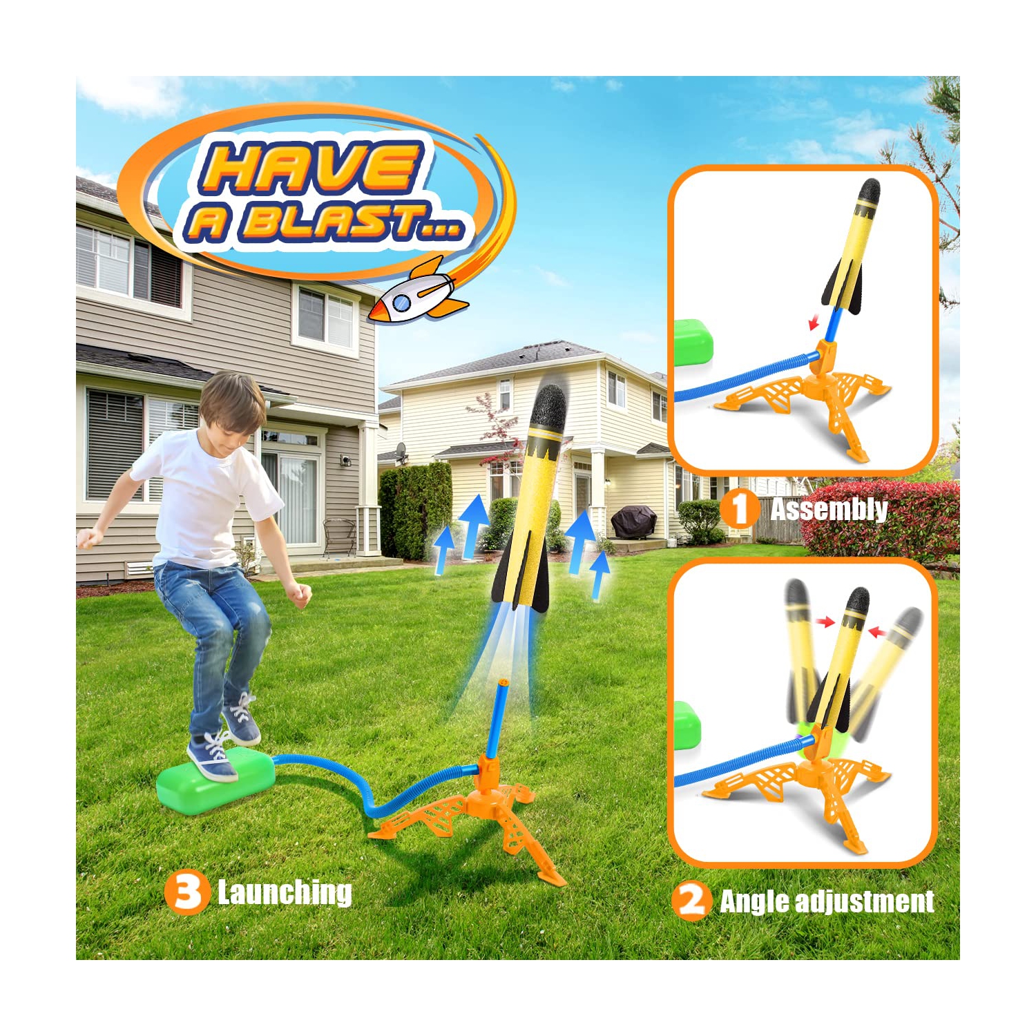 Toys for 3-12 Year Old Boys, CHIMMY Rocket Kit Outdoor Toys for Kids 3-12 Rocket Set Birthday Gifts for Girls Age 3-12 O