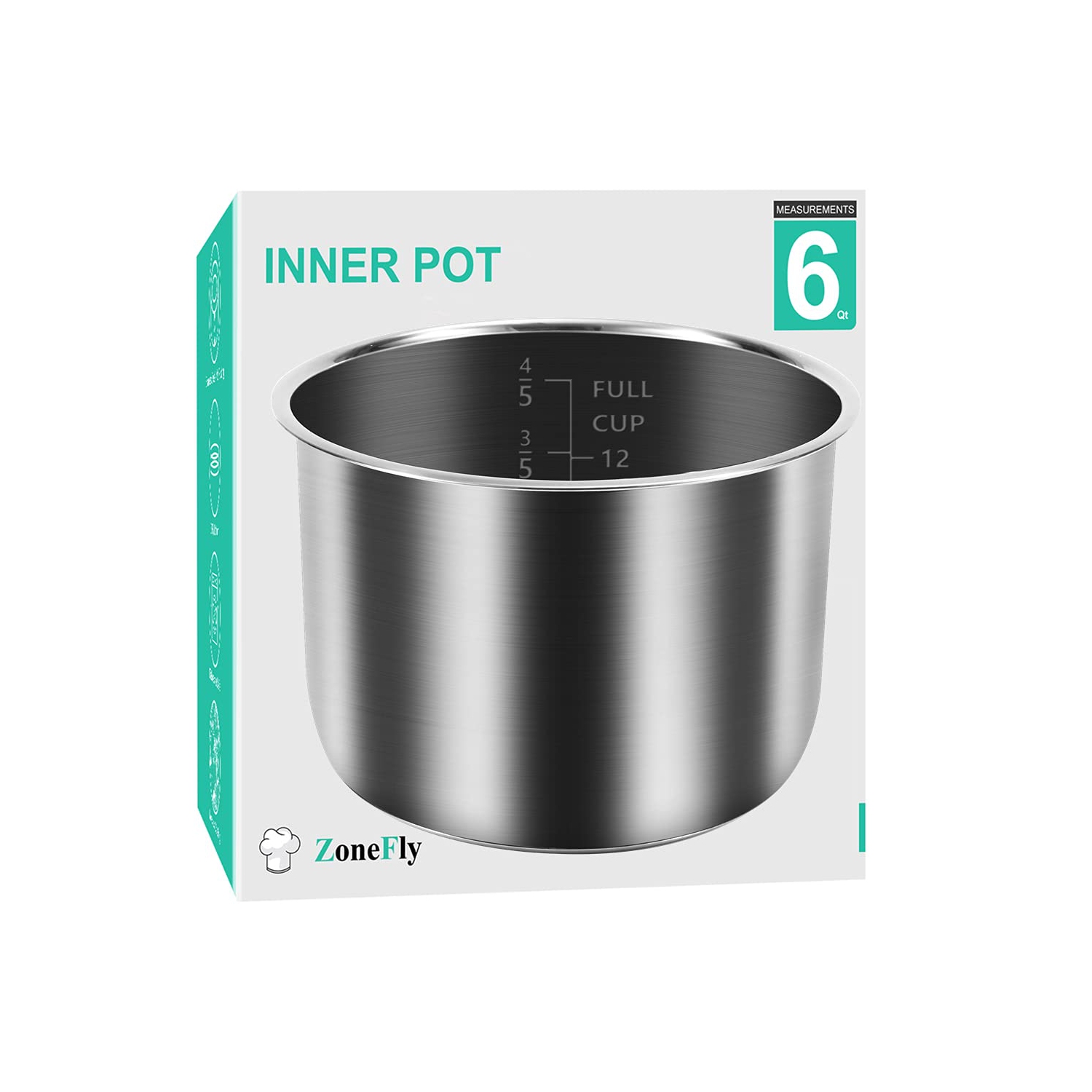 Autocuiseur de remplacement à l'intérieur Power Cooker XL de 6&nbsp;Qt en acier inoxydable Compatible avec l'autocuiseur électrique de 6 pintes de
