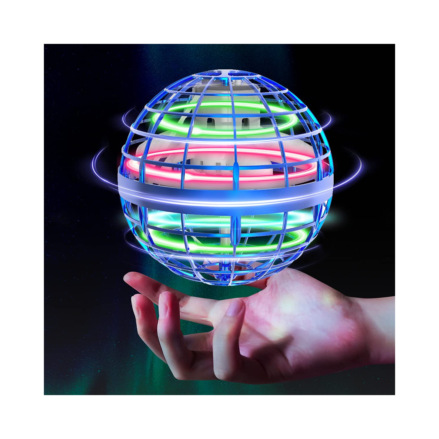 Flying Orb Ball Toys Soaring Hover Fidget Hand Controlled Mini Drone Cosmic Globe Spinning Kids Adults Outdoor Fly Toy B