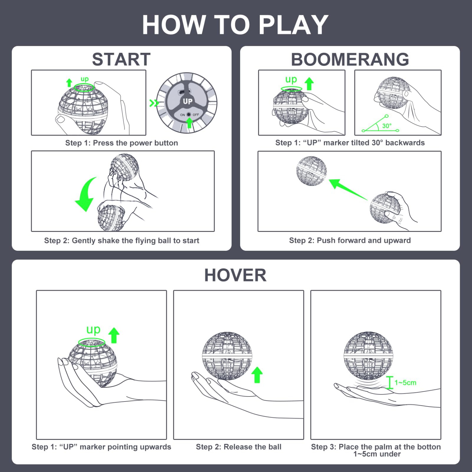 Flying Orb Ball Toys Soaring Hover Fidget Hand Controlled Mini Drone Cosmic Globe Spinning Kids Adults Outdoor Fly Toy B