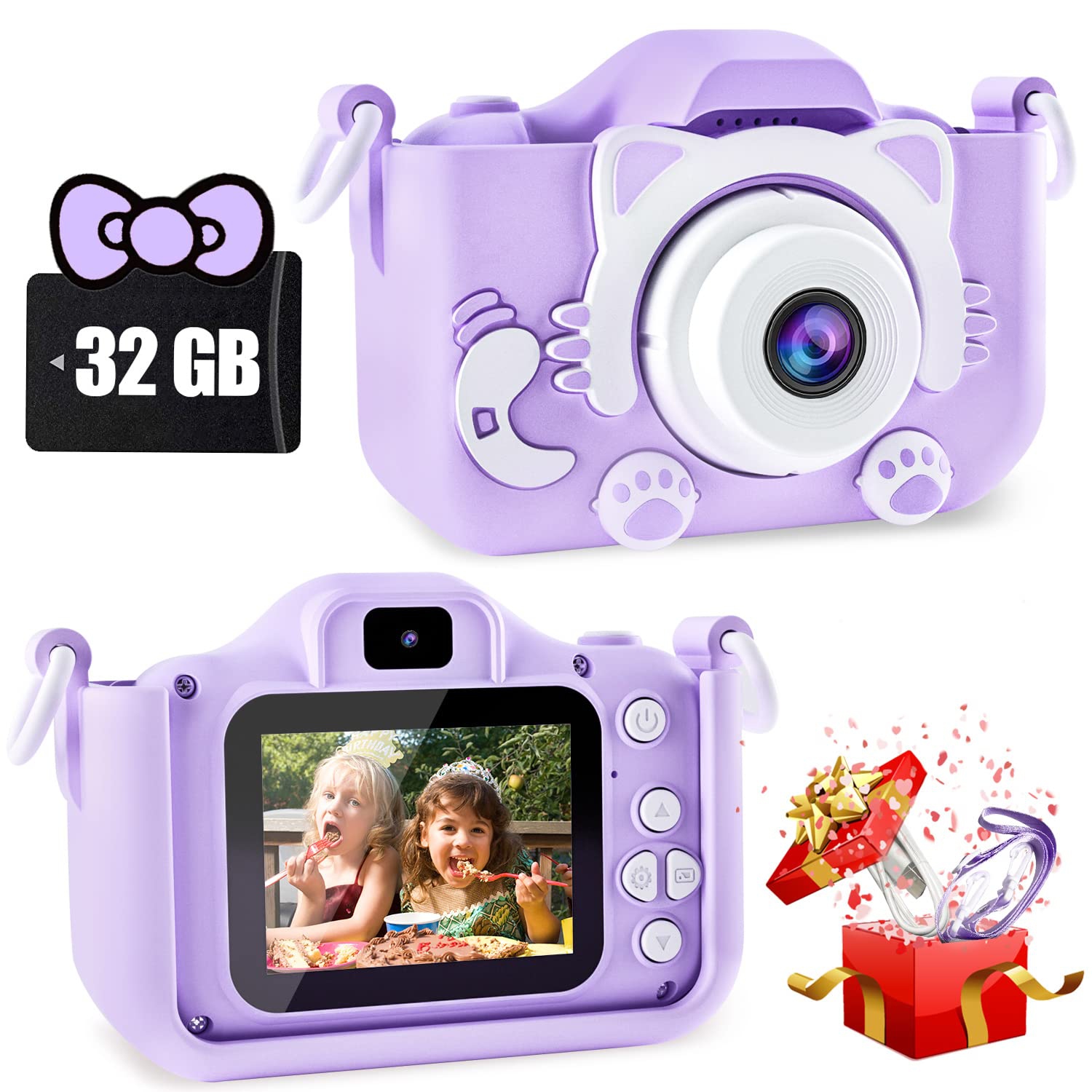 Jouets d'appareil photo pour enfants de CIMELR pour garçons/filles de 3 4 5 6 7 8 9 10 11 12 ans, appareil photo numérique pour enfants avec vidéo,