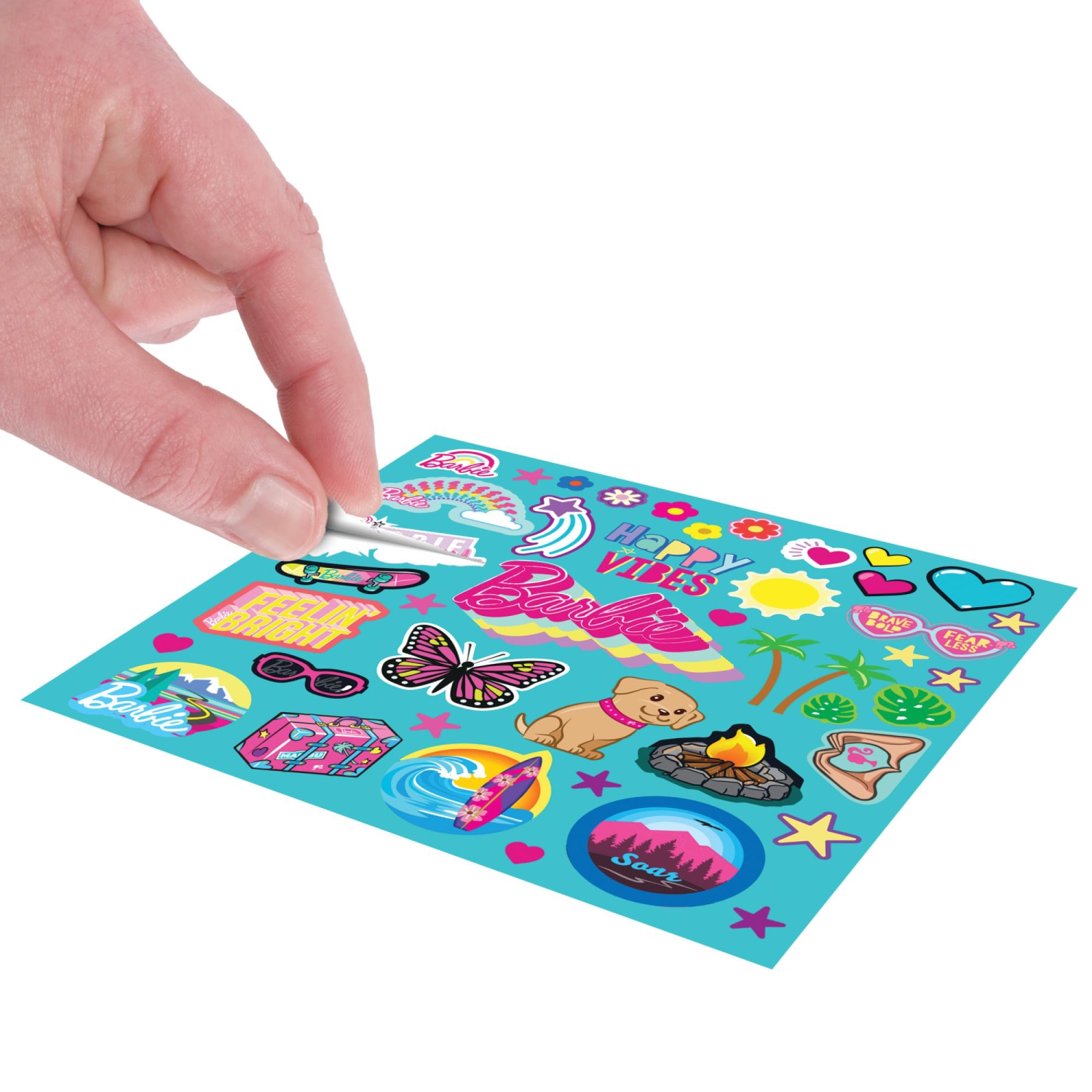 VUS téléguidé Barbie Hot Wheels, véhicule rose télécommandé pouvant contenir 2 poupées et accessoires mode, comprend Stic appliqué par les enfants