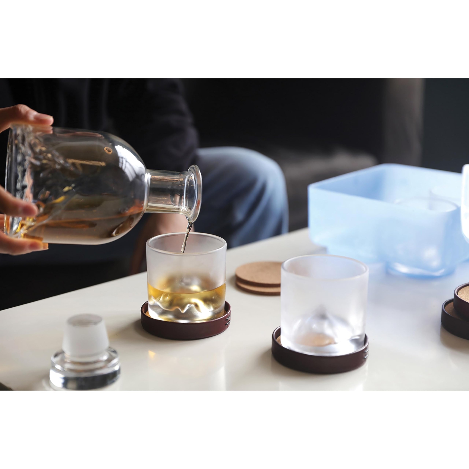 LiitON – Ensemble-cadeau de verres à whisky Heavy Crystal, 1 lb en verre bourbon congelable épais, cadeaux de whisky haut de gamme pour hommes,