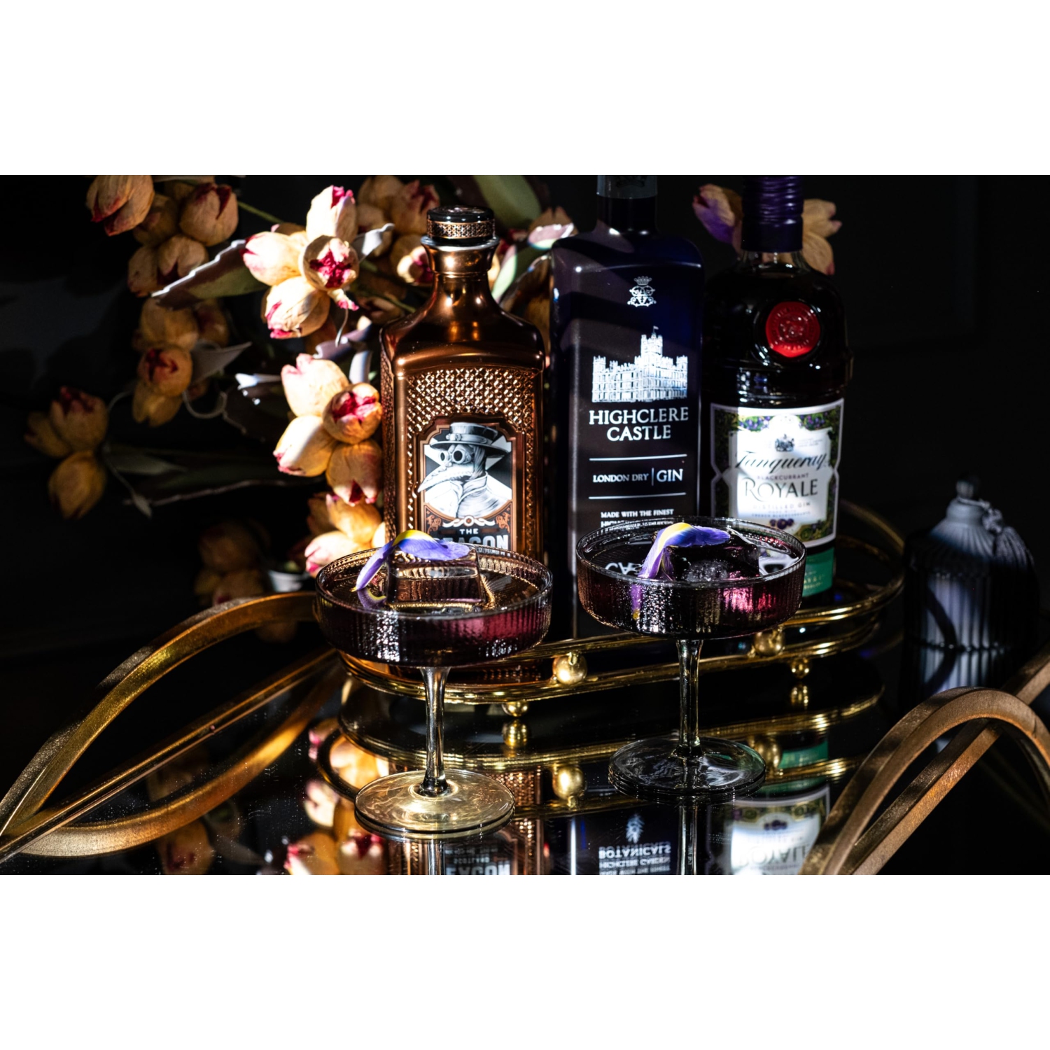 Vintage Art Deco Smoke Black Coupe Glasses | Set of 4 | 7 oz Ribbed Cocktail Glassware for Drinking Champagne, Martini,