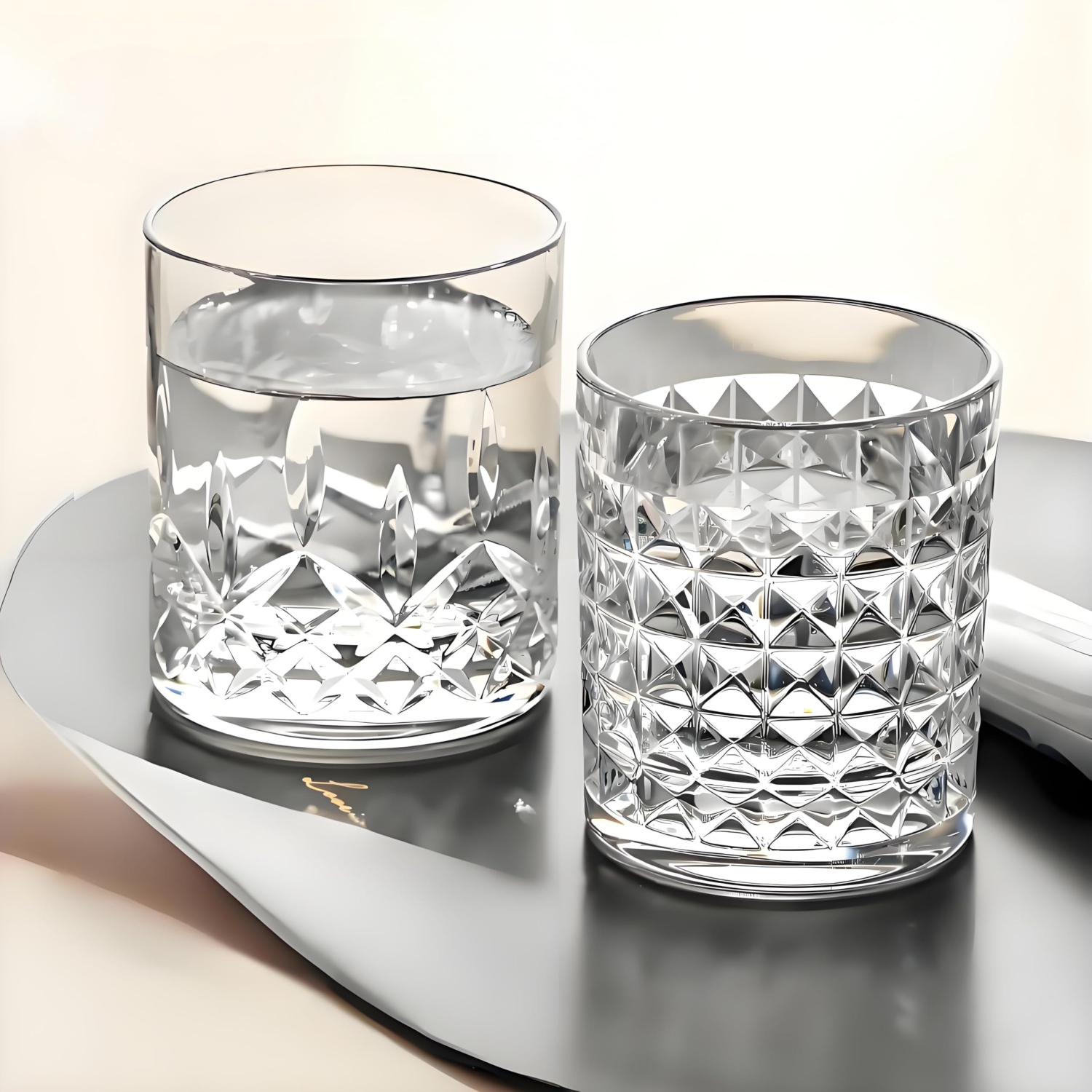 [Look Like Glass] 8 Oz Set of 6 Tritan Plastic Glasses Unbreakable Drinking Cups Dishwasher Safe BPA Free Shatterproof D