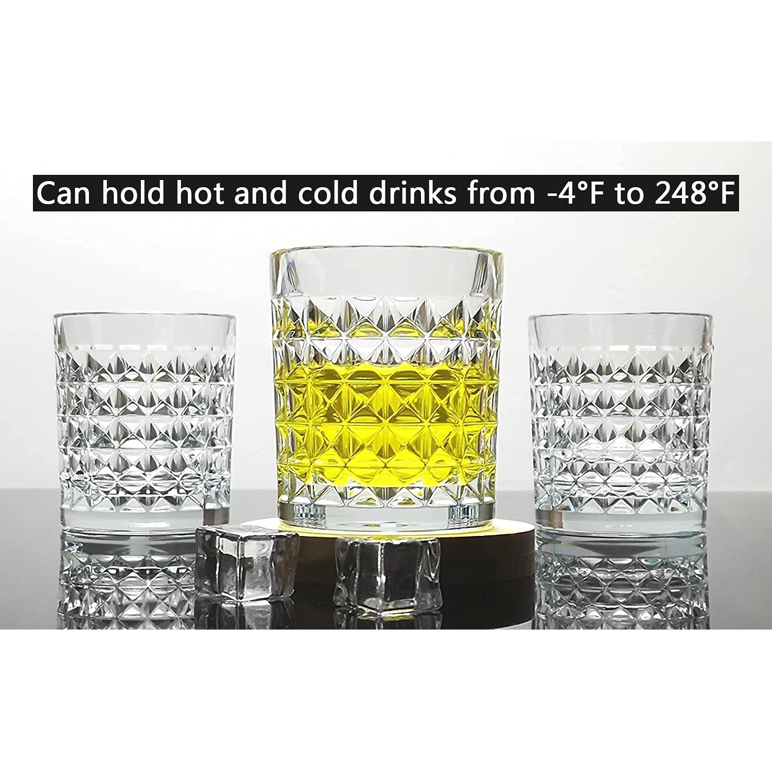 [Look Like Glass] 8 Oz Set of 6 Tritan Plastic Glasses Unbreakable Drinking Cups Dishwasher Safe BPA Free Shatterproof D