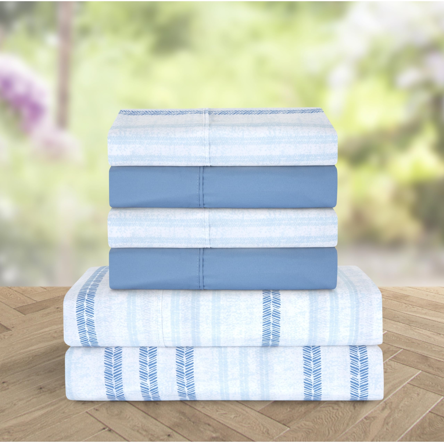 Ensemble de draps 6 pièces Elegant Comfort le plus doux et le plus confortable - 1500 microfibre de qualité hôtel - Deep Pocket, Wrinkle Res