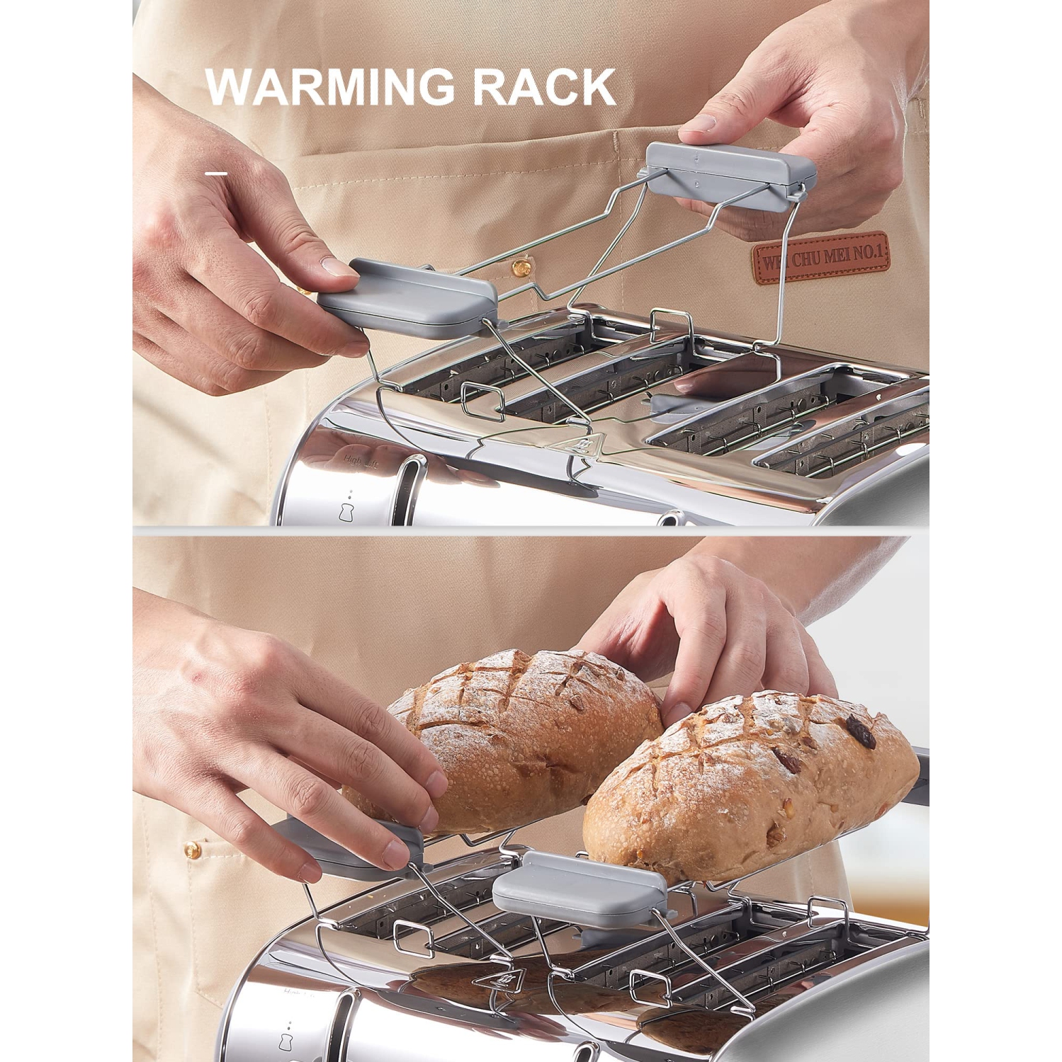 Toaster 4 Slice, Extra Wide Slots, Stainless Steel with High Lift Lever, Bagel and Muffin Function, Removal Crumb Tray,