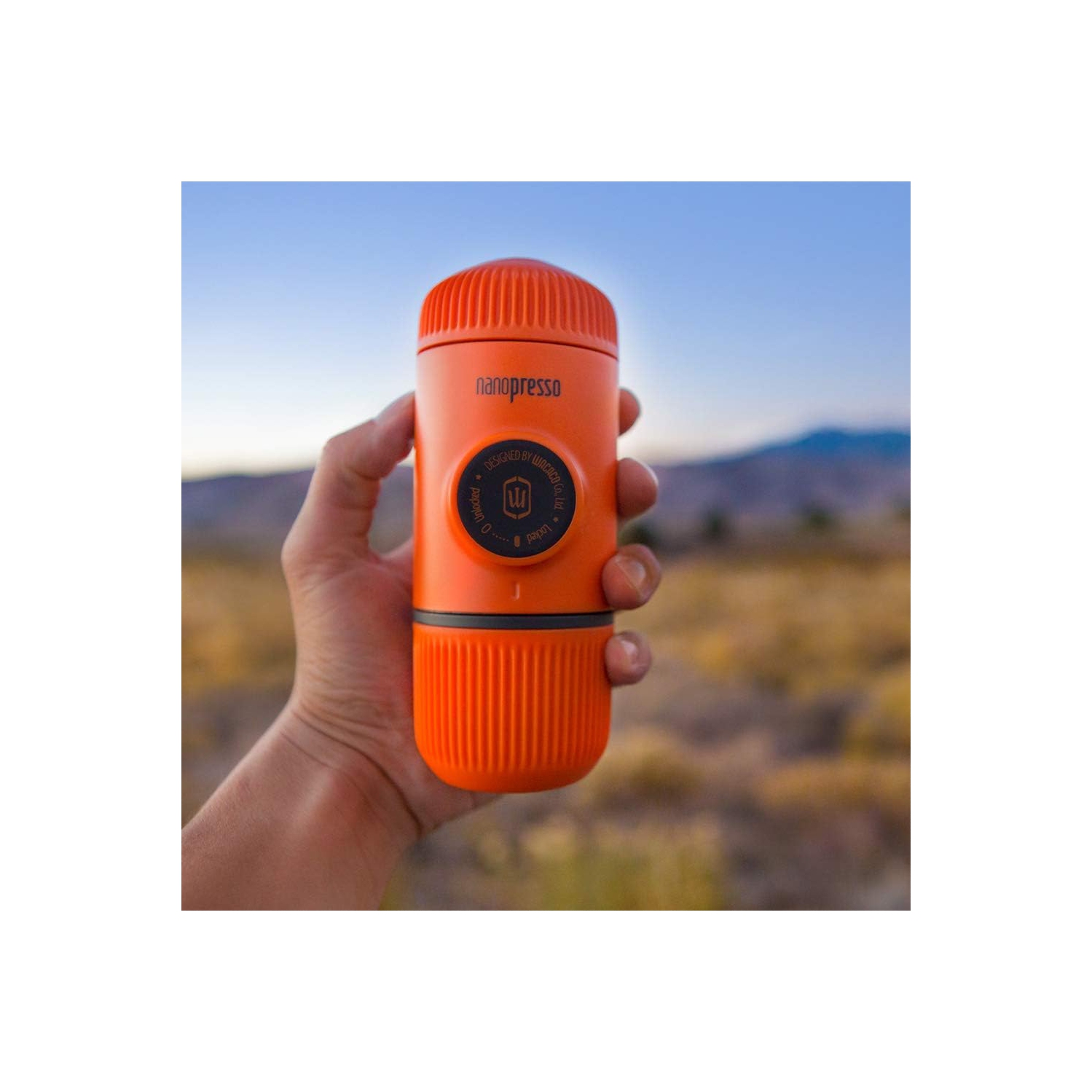 Machine à espresso portative Nanopresso de Wacaco, version améliorée de Minipresso, pression de 18 bars, édition Orange Patrol, très petite cafetière