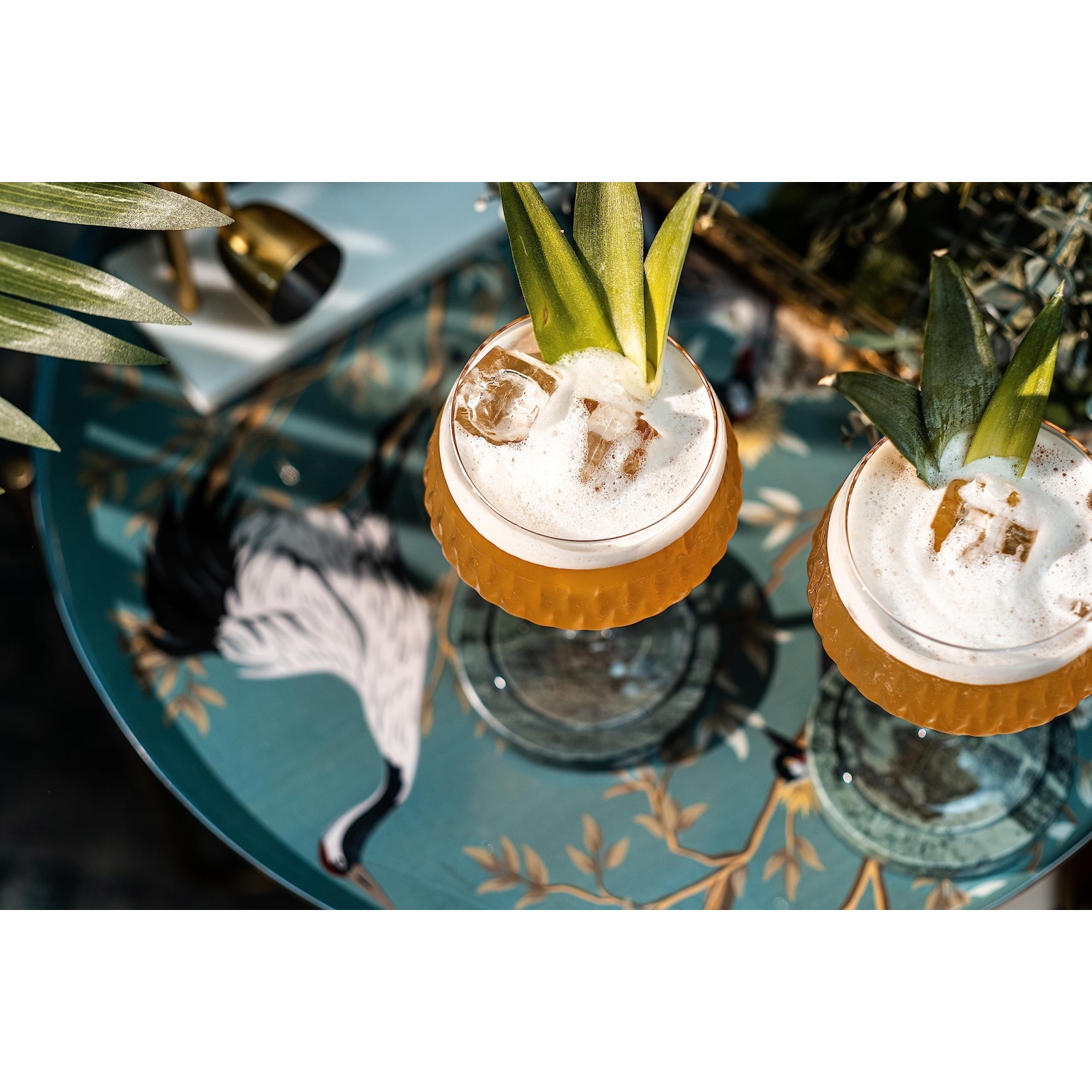 Vintage Flamingo Belle Coupe Glasses for Cocktails and Champagne | Tropical Chic Glassware Collection | Set of 4 | 12 oz