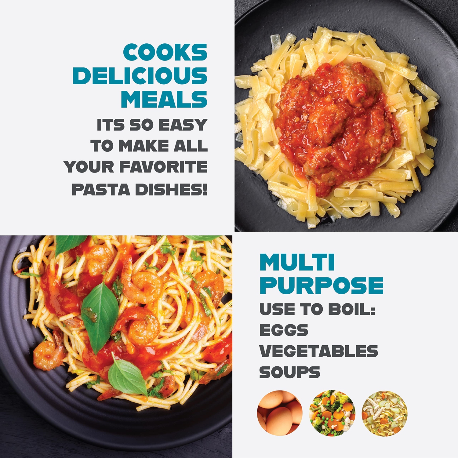 Gotham Steel 5 Quart Stock Pot with Strainer Lid, Nonstick Coated Ceramic Pot, Soup Pot, Pasta Pot with Strainer Insert,