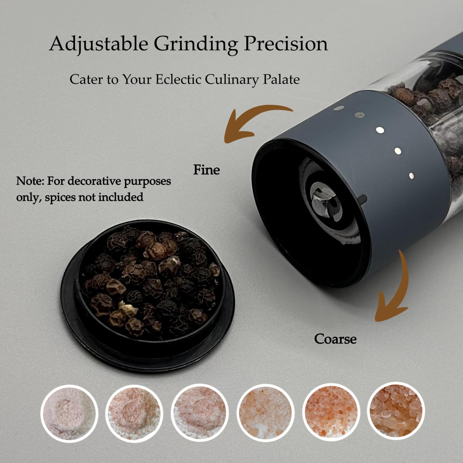 Ensemble de petits moulins à sel et à poivre électriques, moulin à poivre automatique rechargeable par USB avec goujon réglable