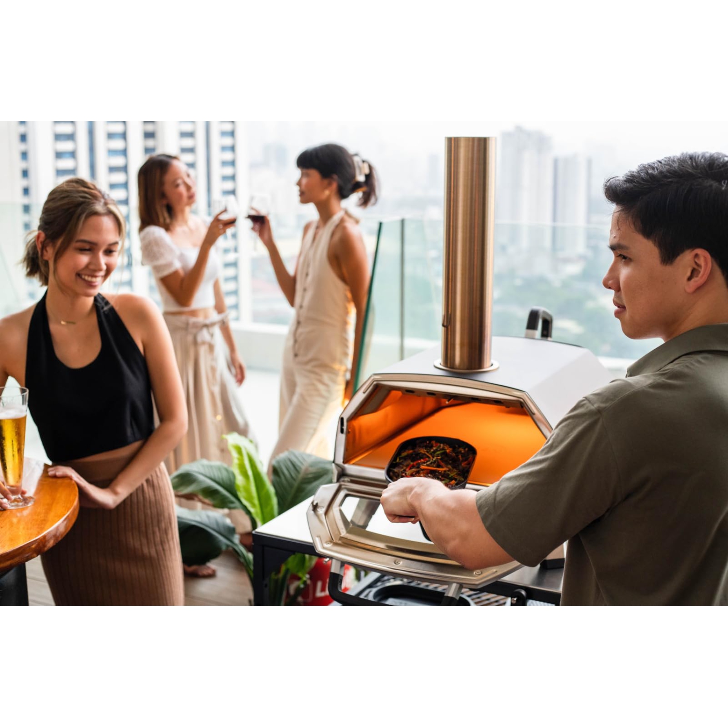 Plaque à saisir en fonte d'Ooni - Poêle en fonte Sizzler - Batterie de cuisine en fonte avec poignée amovible - Plaque en fonte - Pr