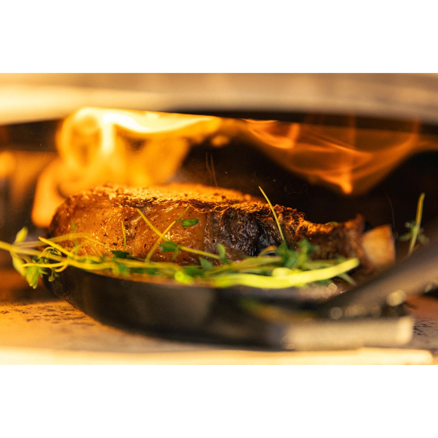 Plaque à saisir en fonte d'Ooni - Poêle en fonte Sizzler - Batterie de cuisine en fonte avec poignée amovible - Plaque en fonte - Pr