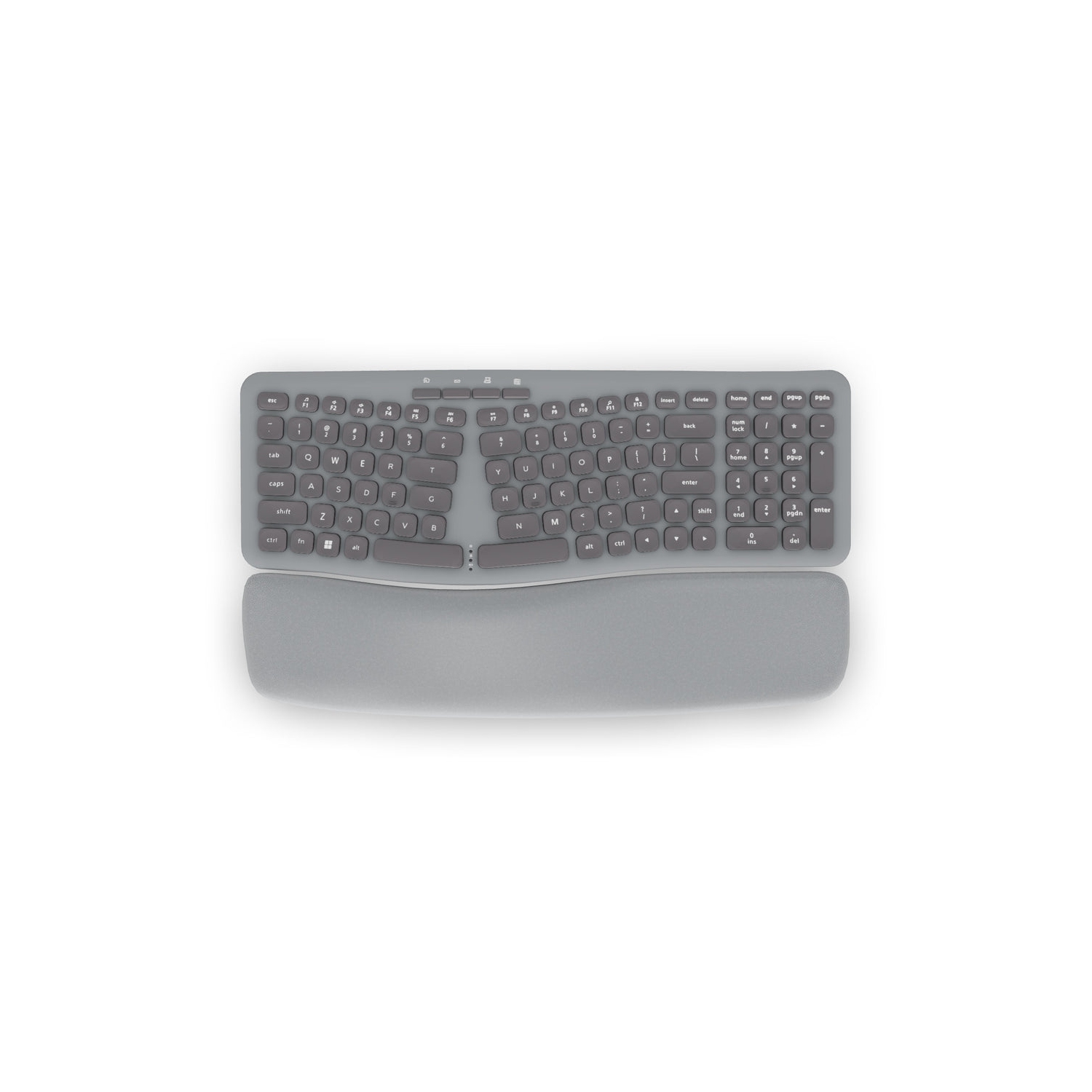 Clavier ergonomique sans fil Ergo de BlueDiamond, repose-poignet magnétique amovible, récepteur USB-A 2,4&nbsp;GHz, disposition anglaise