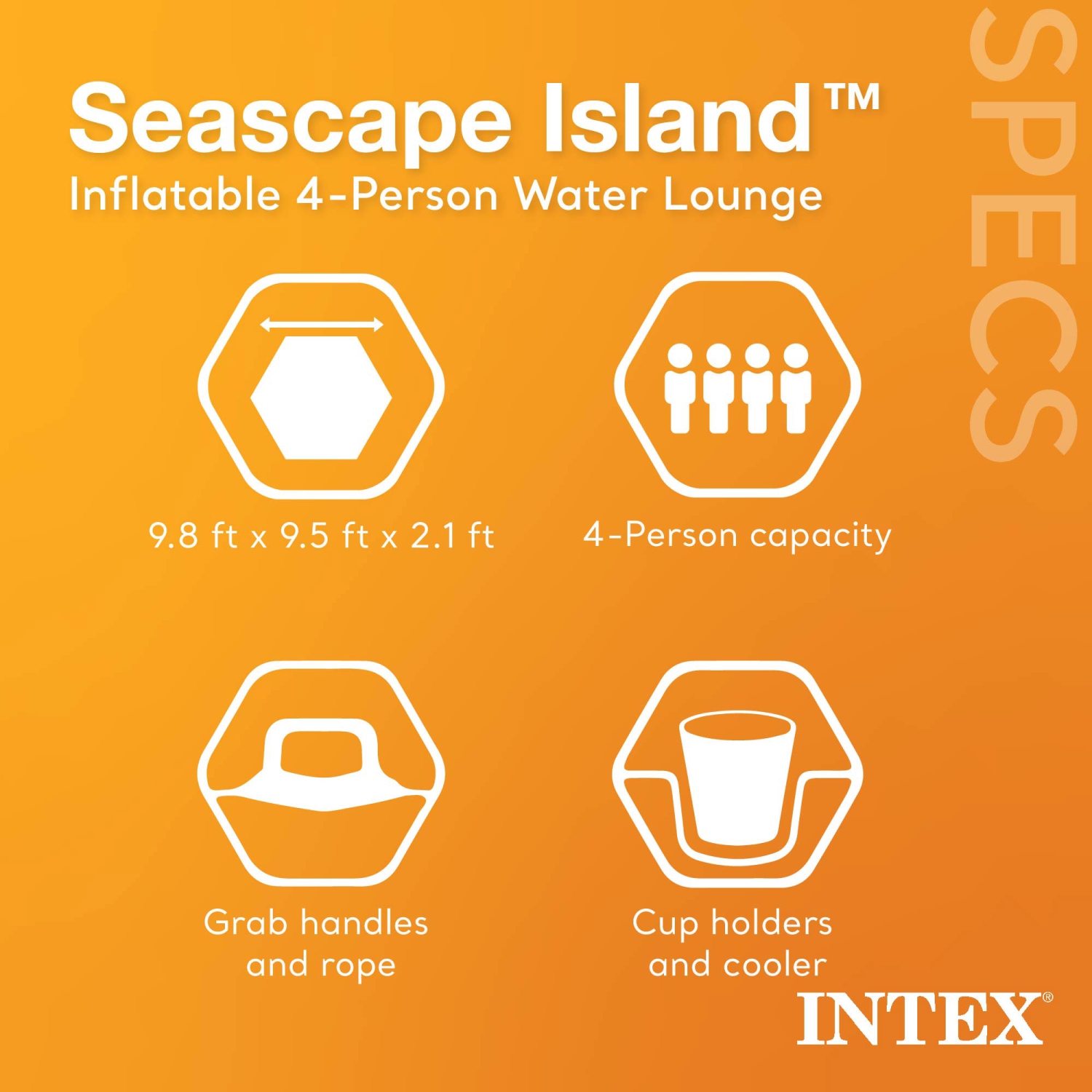 Parc aquatique gonflable Seascape Island d'Intex avec glacière intégrée et dossiers pour adultes
