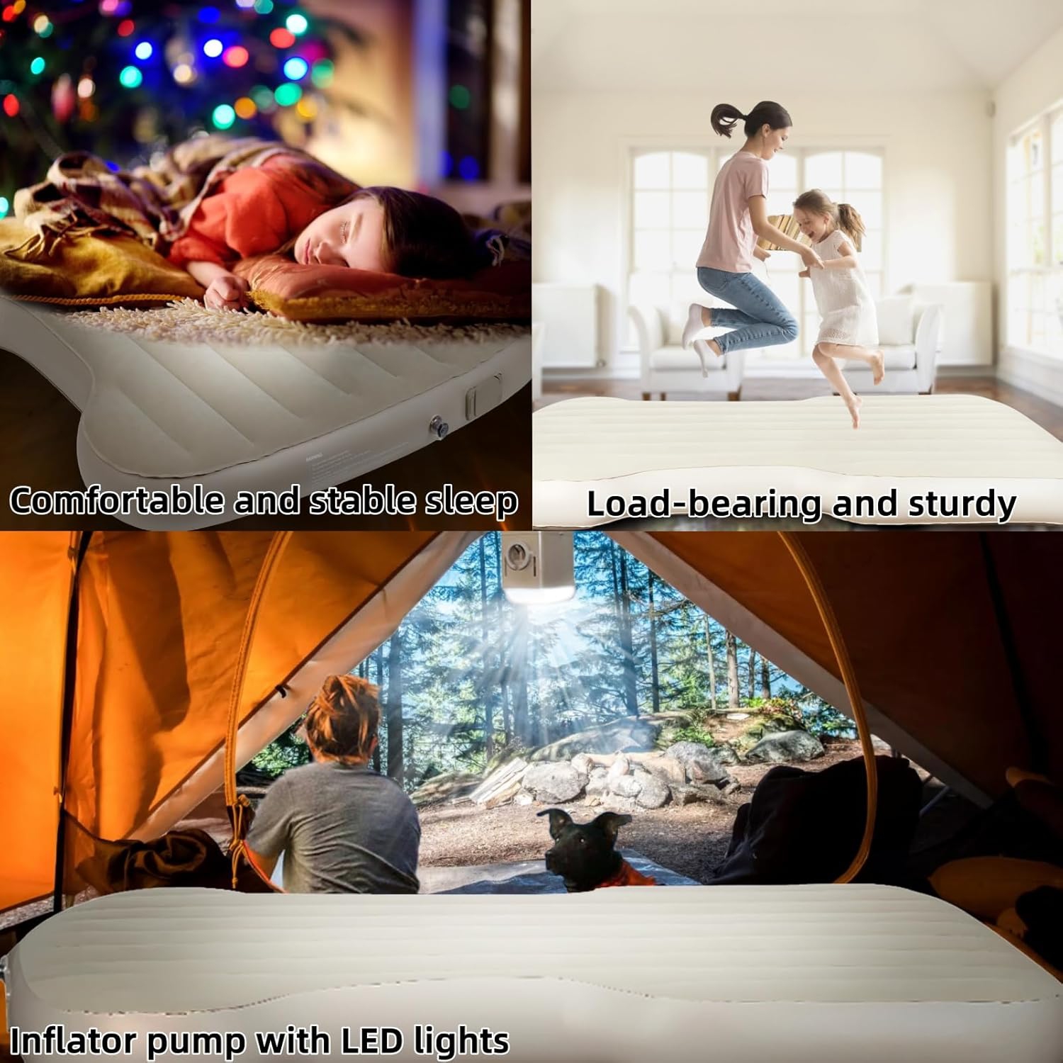 Customized Self-Inflating Mattress for Tesla Model Y and Model 3, Comfortable Car Sleeping Pad with Cordless Rechargeable Air Pump, Portable Camping