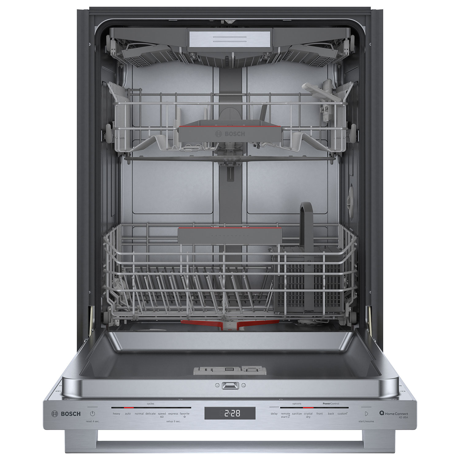 Bosch 800 Series 24" 42dB Built-In Dishwasher with Stainless Steel Tub & Third Rack - SS